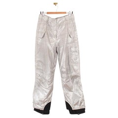 Y2k Prada 2000'S Silver Linea Rossa Metallic Ski Pants Trousers