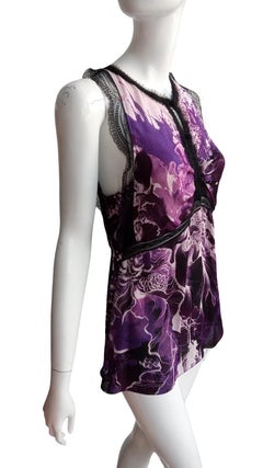 Y2K Roberto Cavalli Silk Purple Top