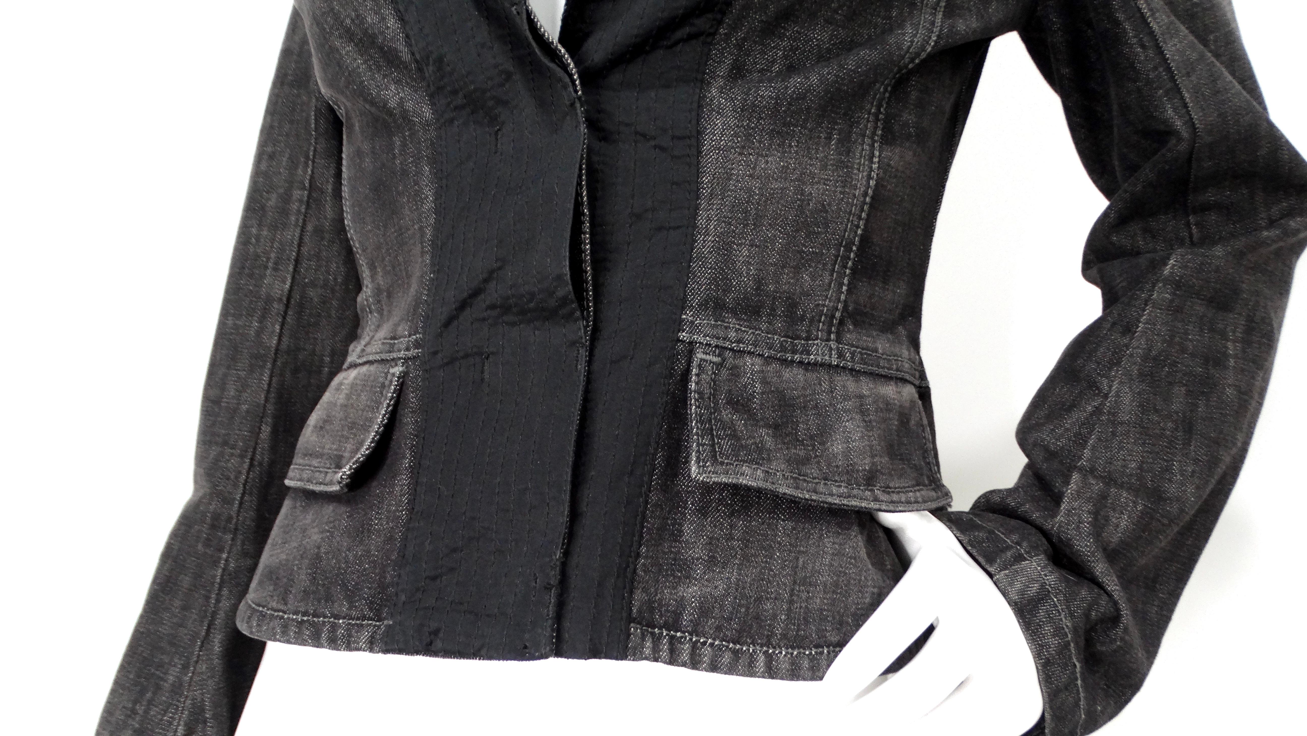 Women's Y2K Sportmax Code Black Denim Blazer For Sale