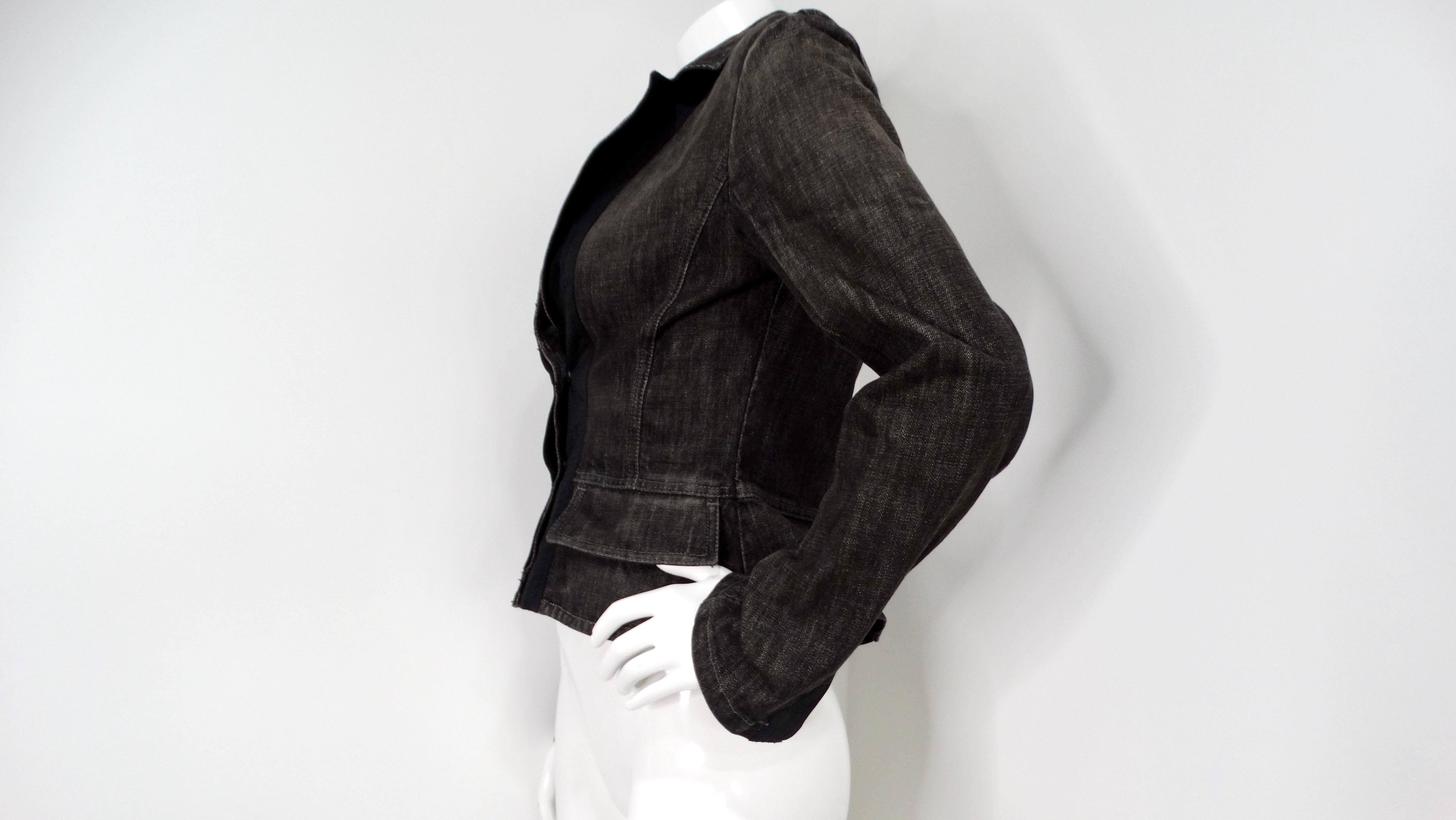 Y2K Sportmax Code Black Denim Blazer For Sale 1