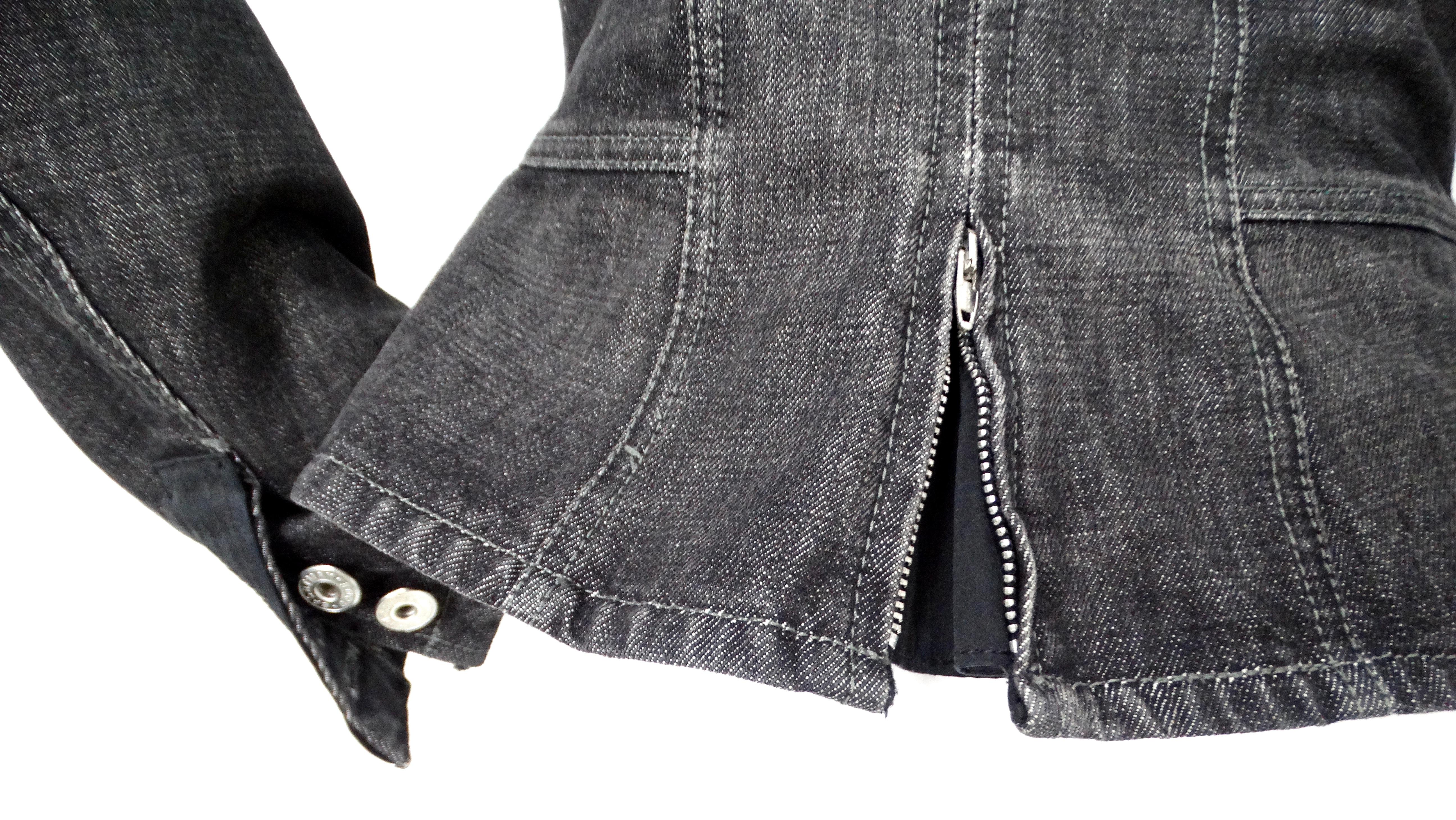 Y2K Sportmax Code Black Denim Blazer For Sale 2