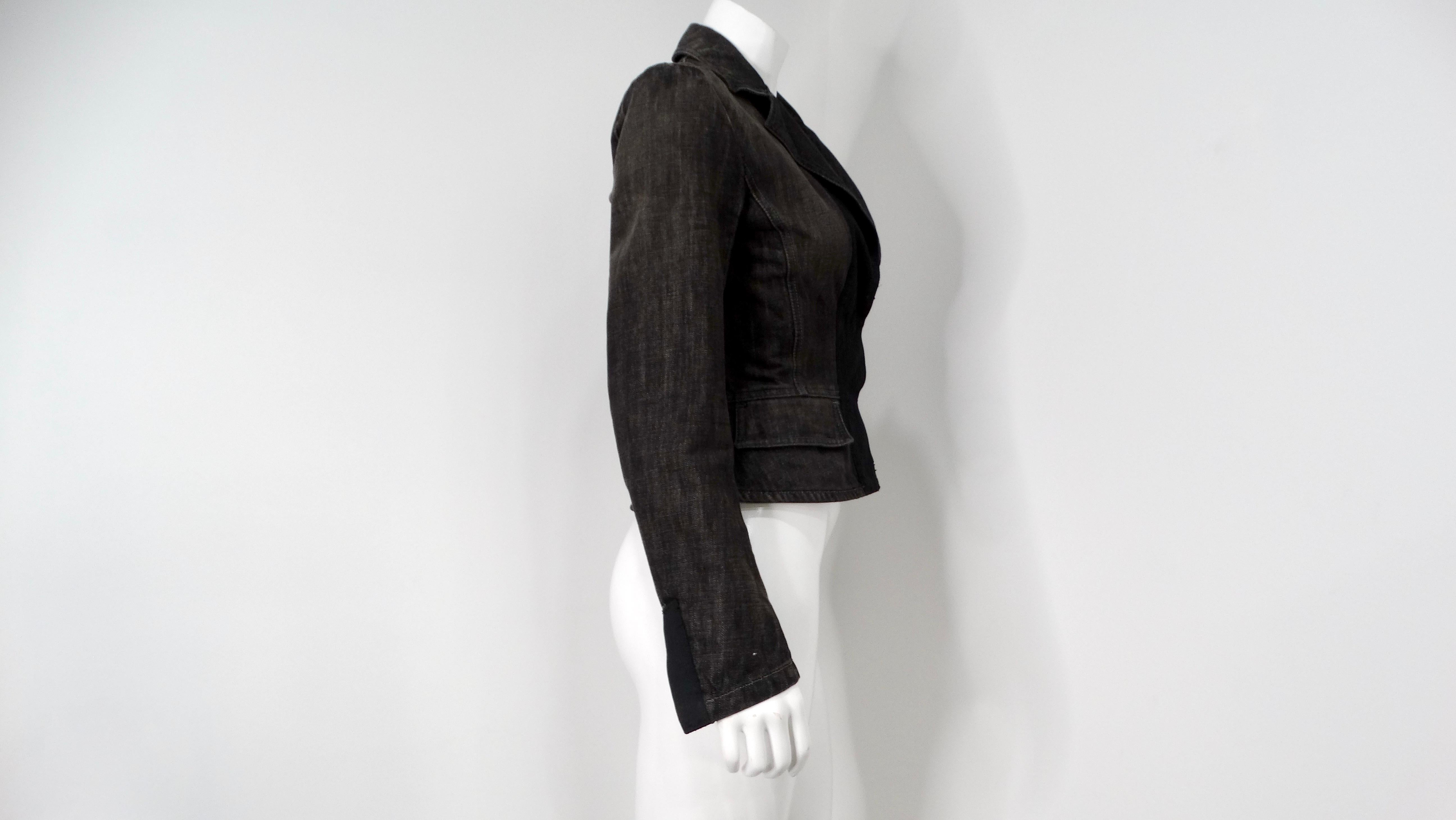 Y2K Sportmax Code Black Denim Blazer For Sale 3