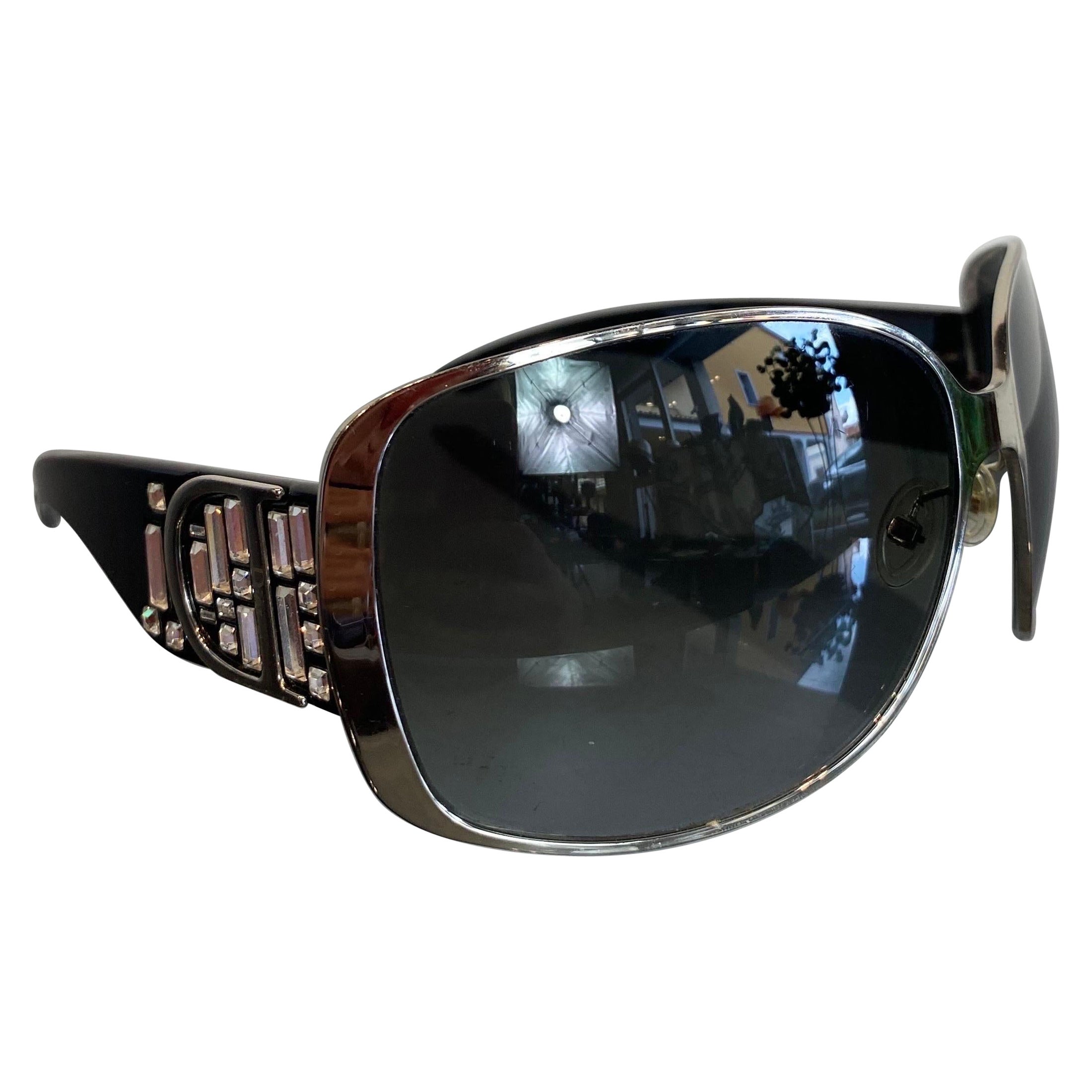 【可愛い】Christian Dior サングラス ロゴ ストーン y2k Dior Sunglasses stone Black archive y2k - メルカリ