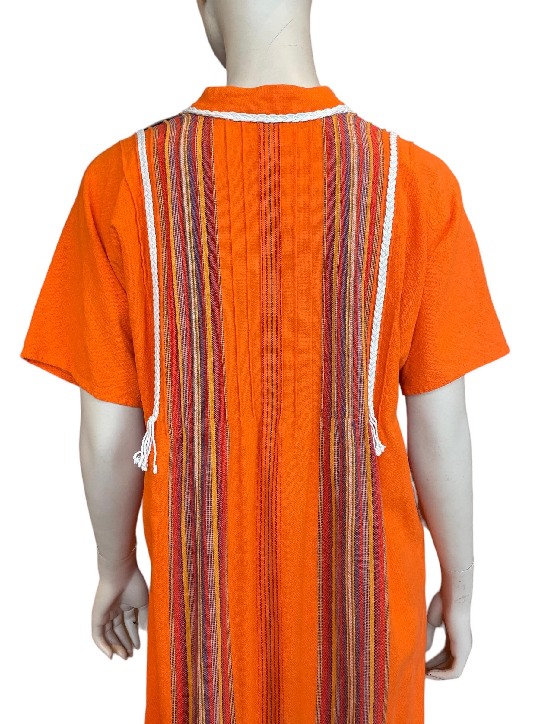 Y2K Tory Burch Orange Caftan  In Good Condition For Sale In Greenport, NY
