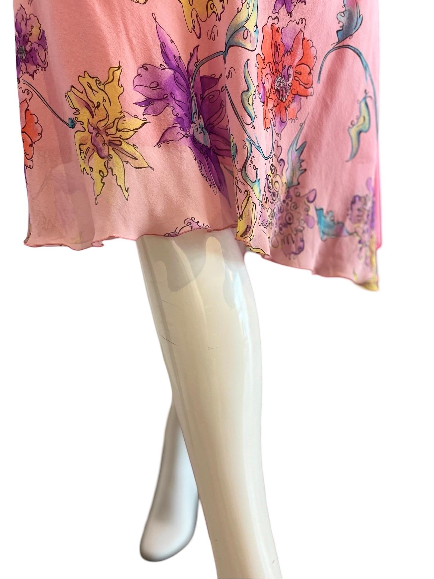 Y2K Ungaro Fever Pink Mesh Dress In Good Condition For Sale In Miami, FL