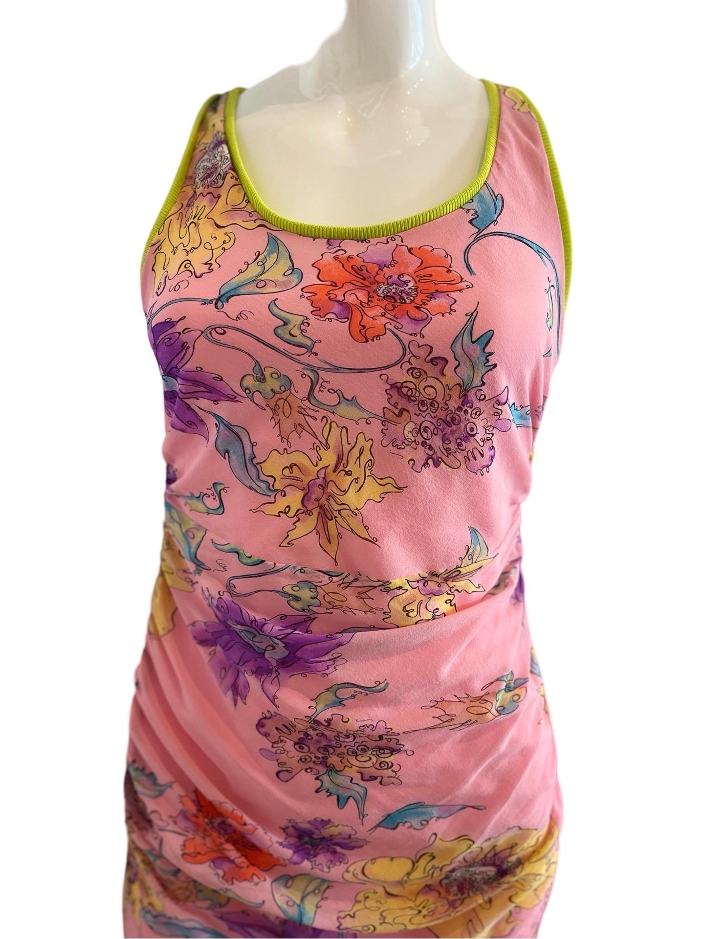 Y2K Ungaro Fever Pink Mesh Dress For Sale 1