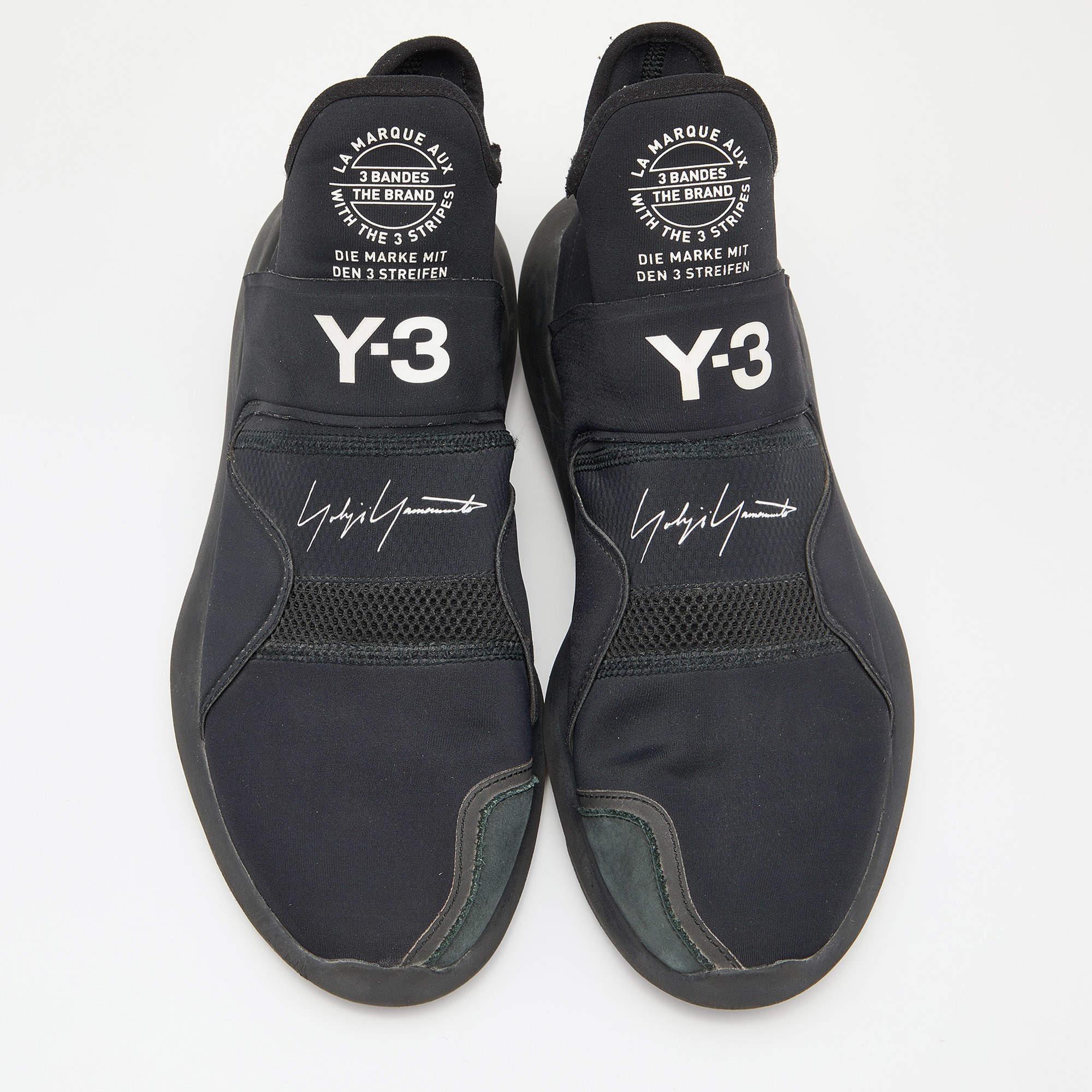 Y3 x Adidas Black Fabric and Mesh Suberou Sneakers Size 43.5 In Good Condition For Sale In Dubai, Al Qouz 2