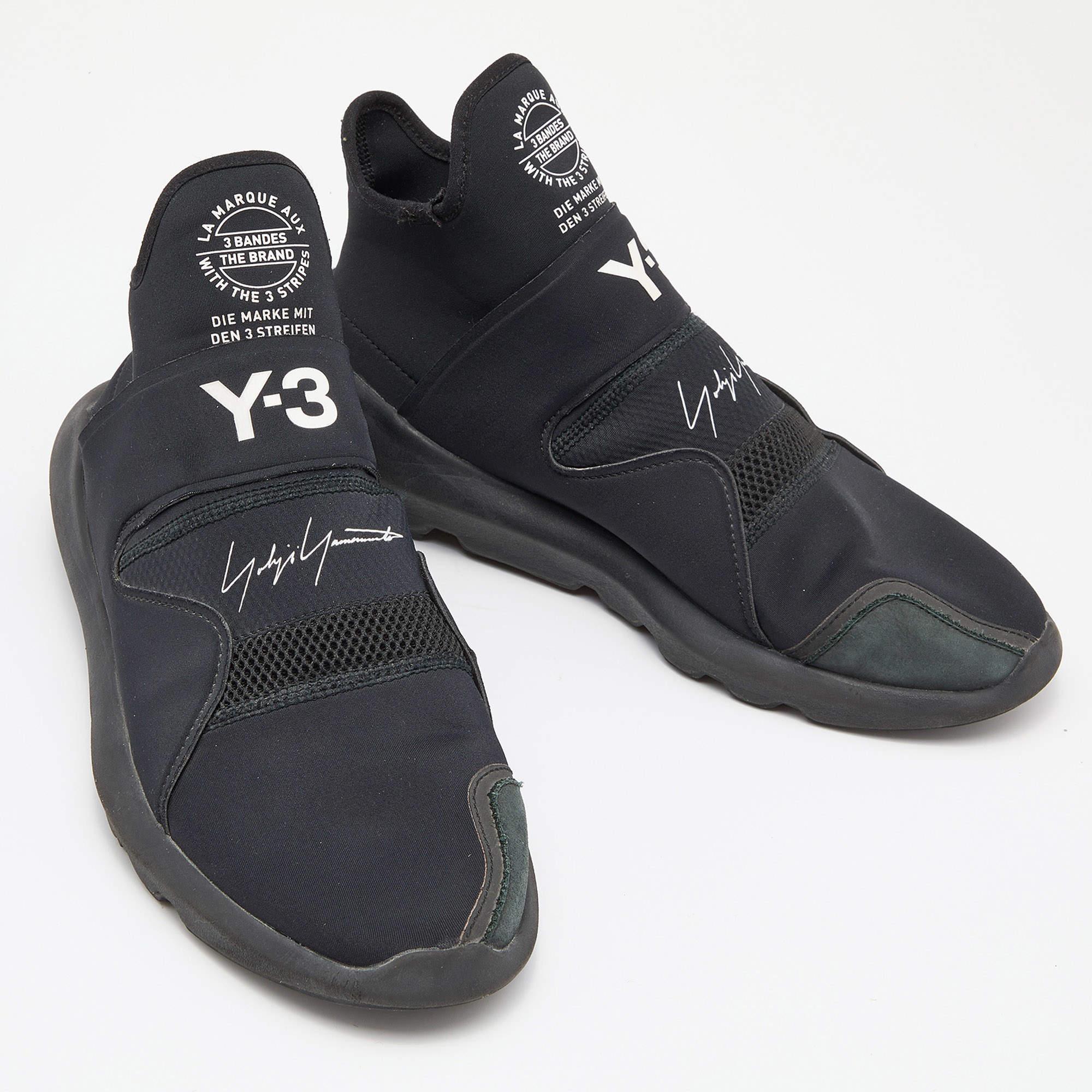 Men's Y3 x Adidas Black Fabric and Mesh Suberou Sneakers Size 43.5 For Sale