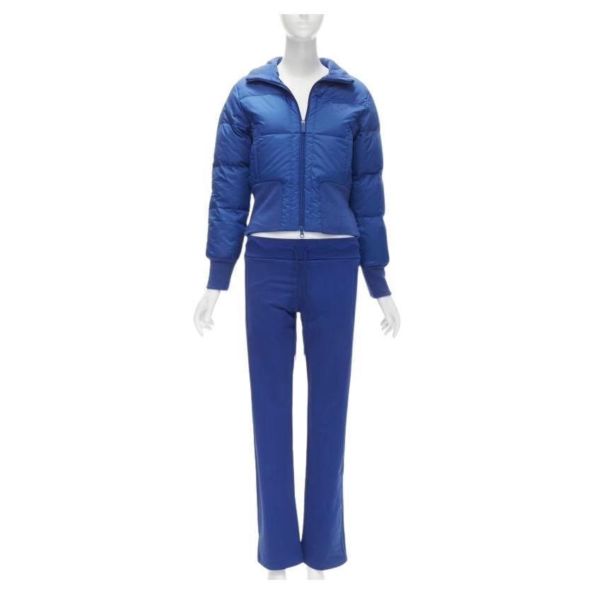 Y3 YOHJI YAMAMOTO ADIDAS blue nylon padded puffer jacket pants track suit sets For Sale