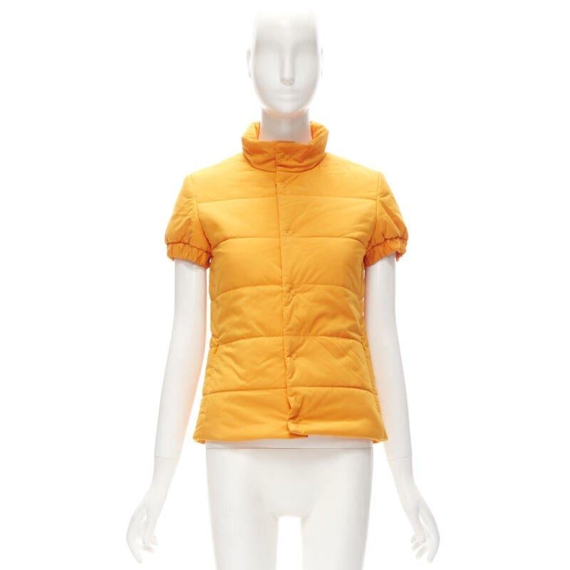 Y3 YOHJI YAMAMOTO ADIDAS orange padded puffer top XS For Sale 6