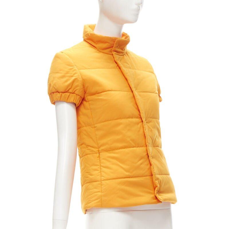 Y3 YOHJI YAMAMOTO ADIDAS orange padded puffer top XS In Excellent Condition For Sale In Hong Kong, NT