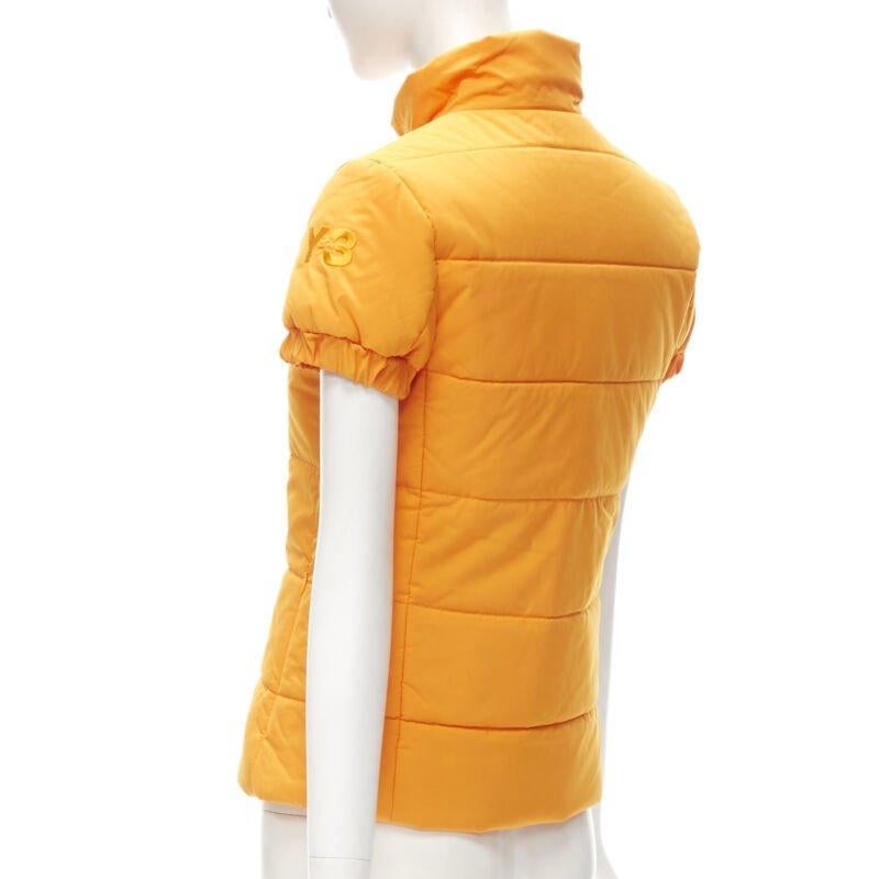 Y3 YOHJI YAMAMOTO ADIDAS orange padded puffer top XS For Sale 2
