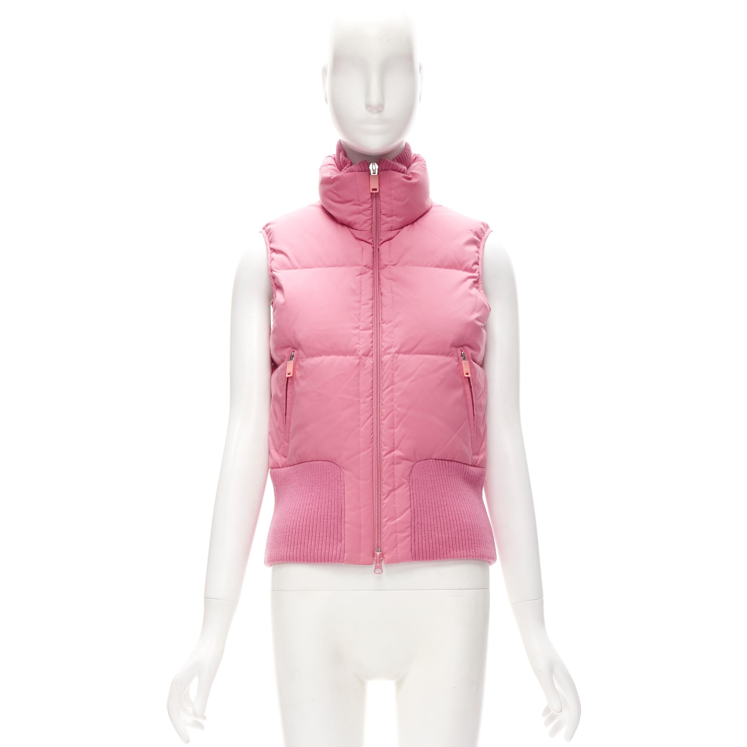 Y3 YOHJI YAMAMOTO ADIDAS pink padded puffer vest jacket XS 4