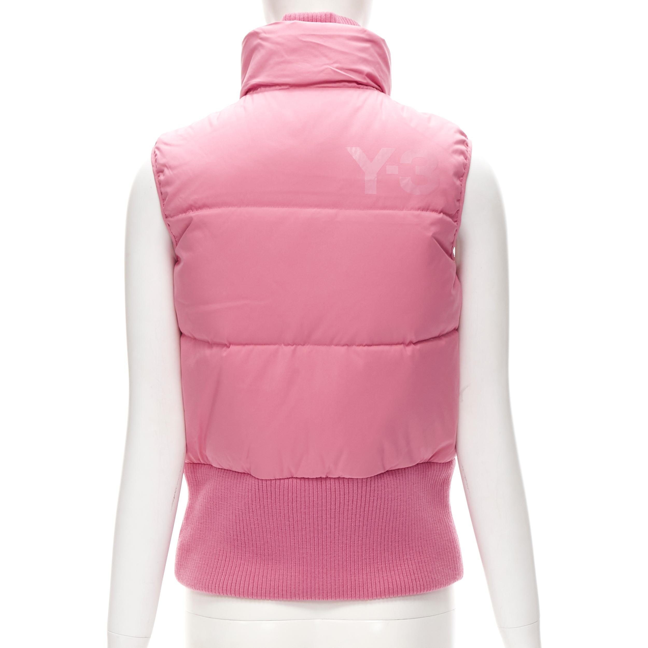 Y3 YOHJI YAMAMOTO ADIDAS pink padded puffer vest jacket XS In Excellent Condition In Hong Kong, NT