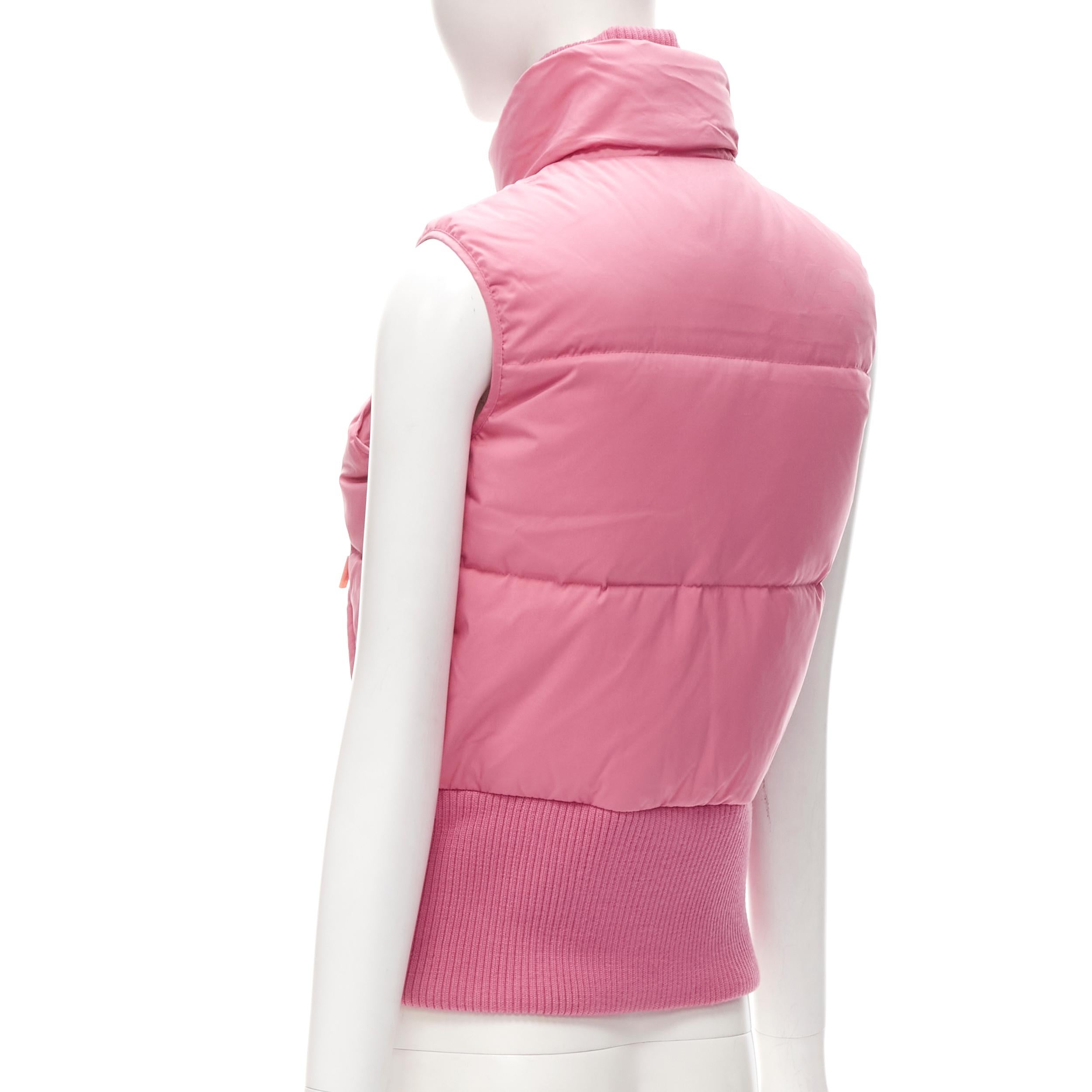 Women's Y3 YOHJI YAMAMOTO ADIDAS pink padded puffer vest jacket XS