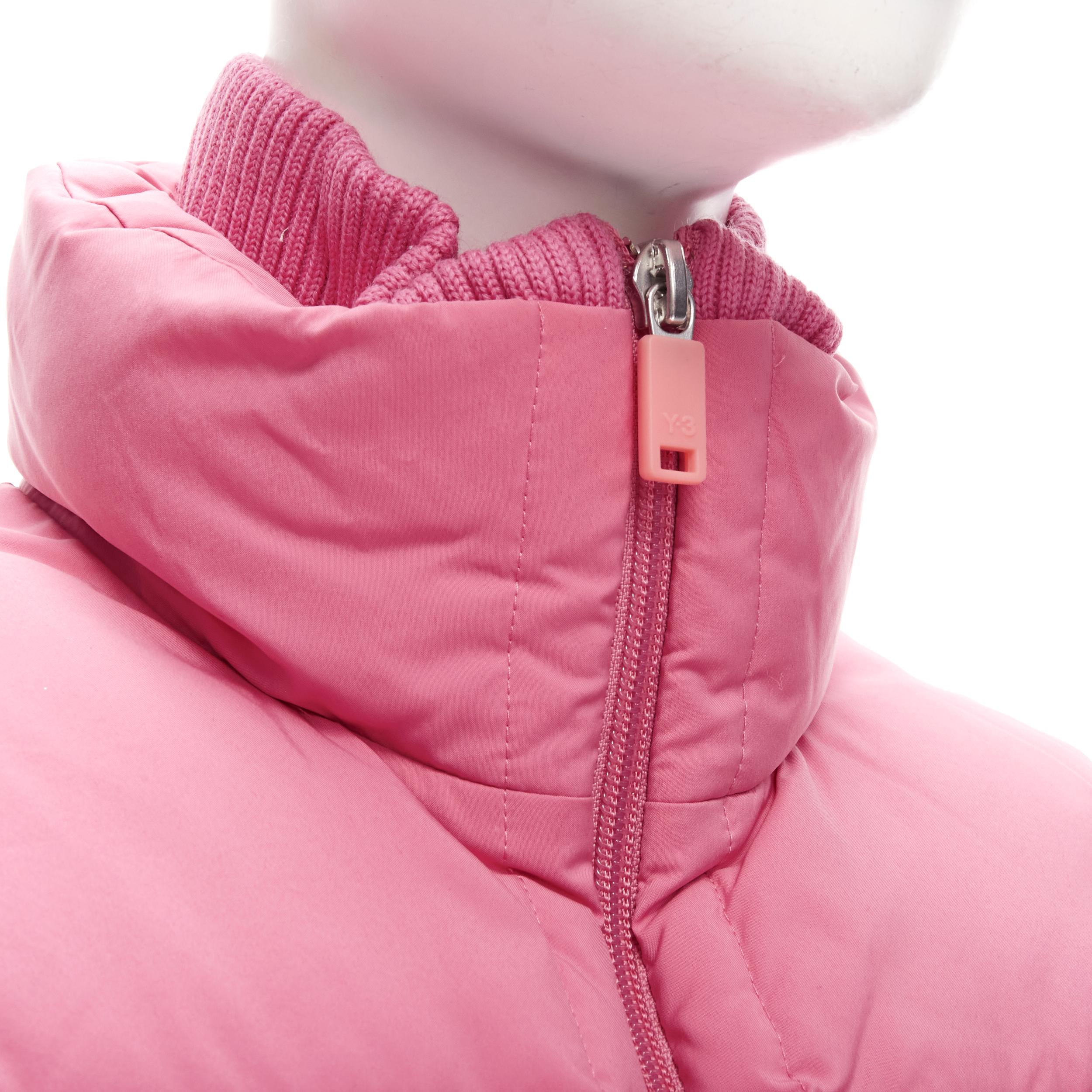 Y3 YOHJI YAMAMOTO ADIDAS pink padded puffer vest jacket XS 1