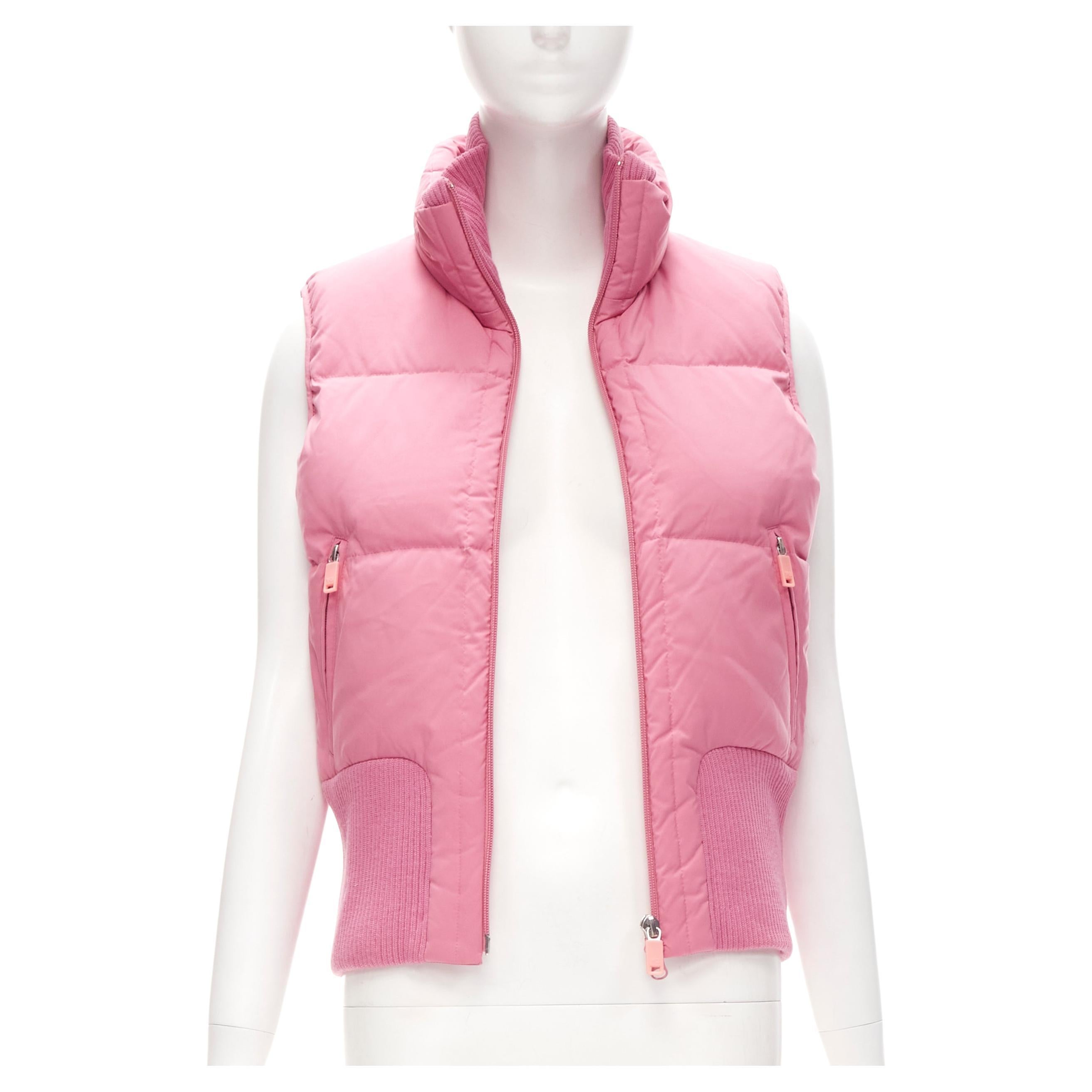 Y3 YOHJI YAMAMOTO ADIDAS pink padded puffer vest jacket XS