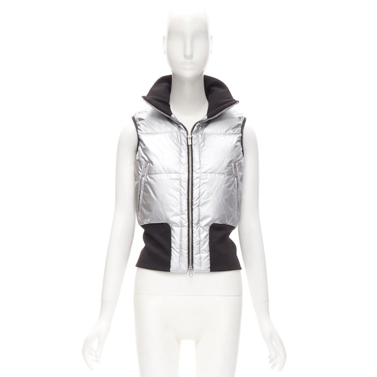 Y3 YOHJI YAMAMOTO ADIDAS silver nylon padded puffer vest jacket XS For Sale  at 1stDibs