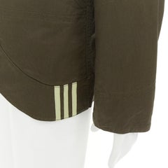 Y3 YOHJI YAMAMOTO khaki green cotton curved hem military overshirt jacket JP3 L