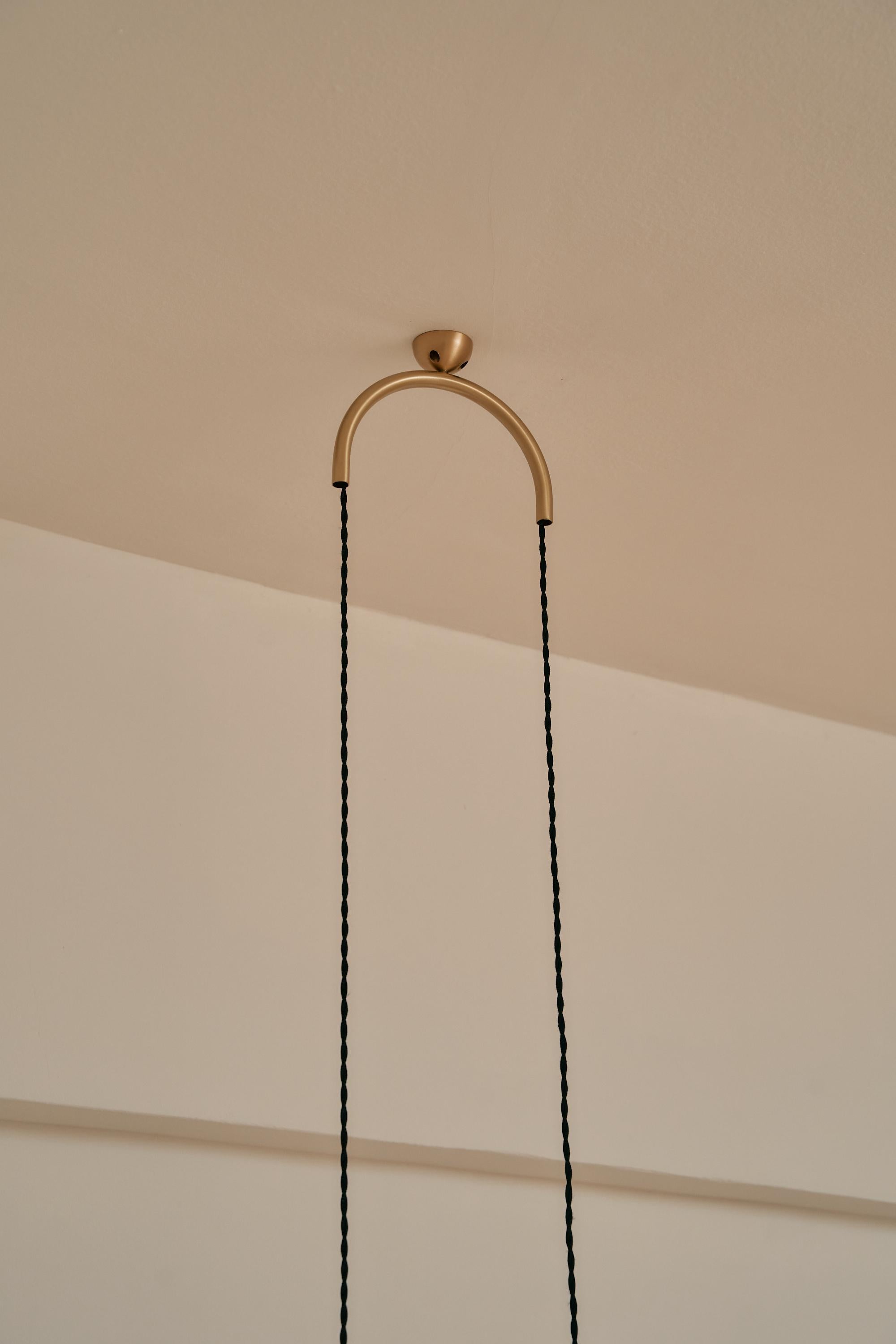 Brass Y30 Semi Matt Black Ceiling To Floor Lamp by Clara Viladecans For Sale