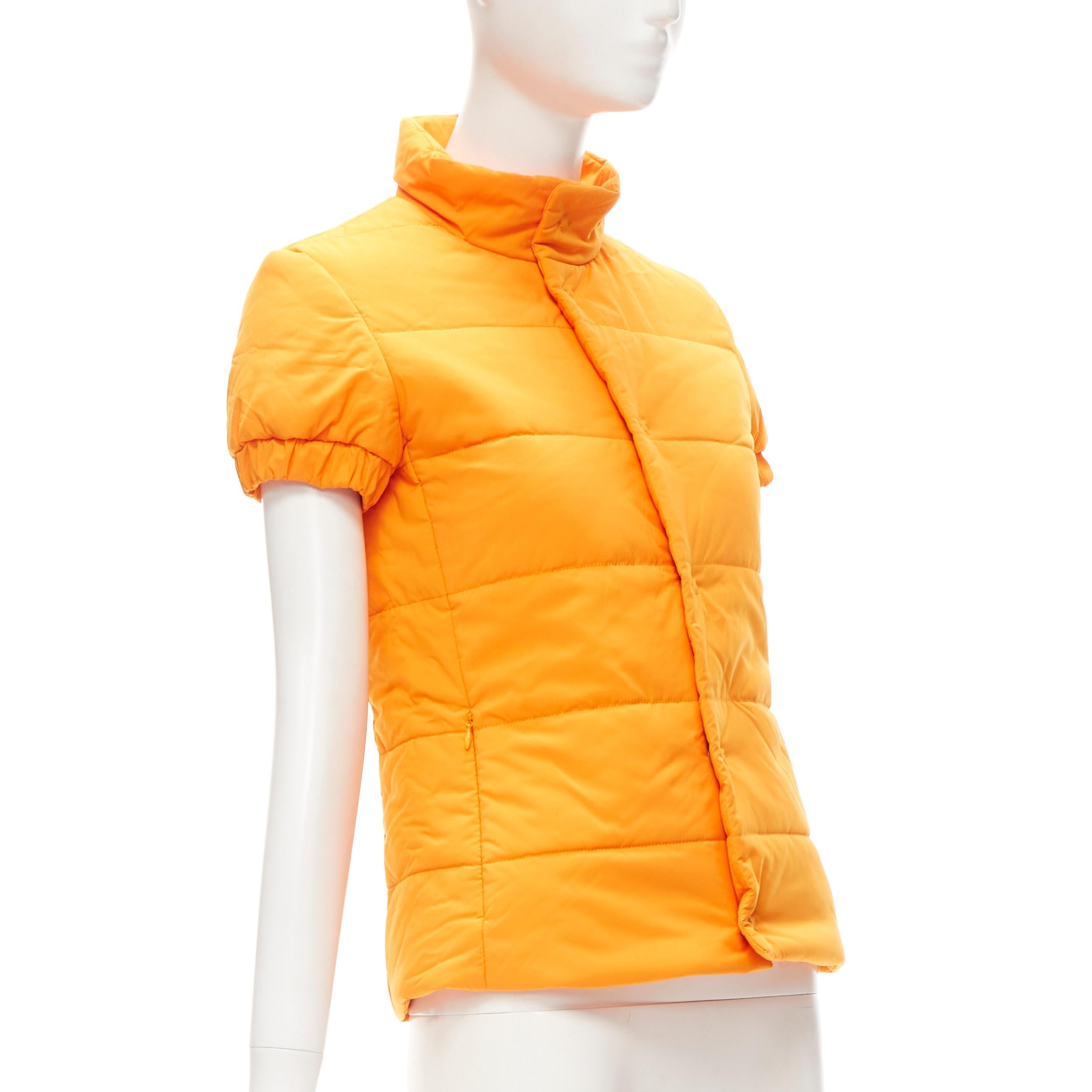 Y3Y3 YOHJI YAMAMOTO ADIDAS orange padded puffer top XS In Excellent Condition For Sale In Hong Kong, NT