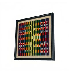 Yaacov Agam (1928-2026) Needlepoint Vintage Artwork Abstract Mid Century Modern