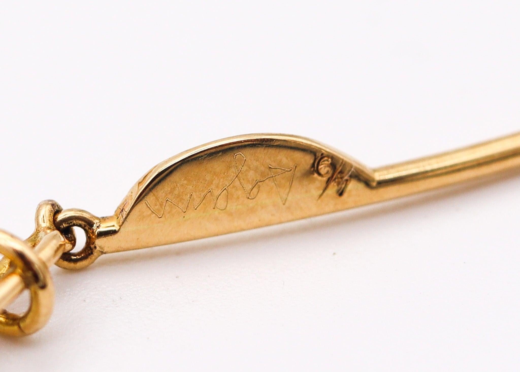 YAACOV AGAM 1970 Paris Kinetic Op-Art Sculptural Necklace In 18Kt Yellow Gold For Sale 5