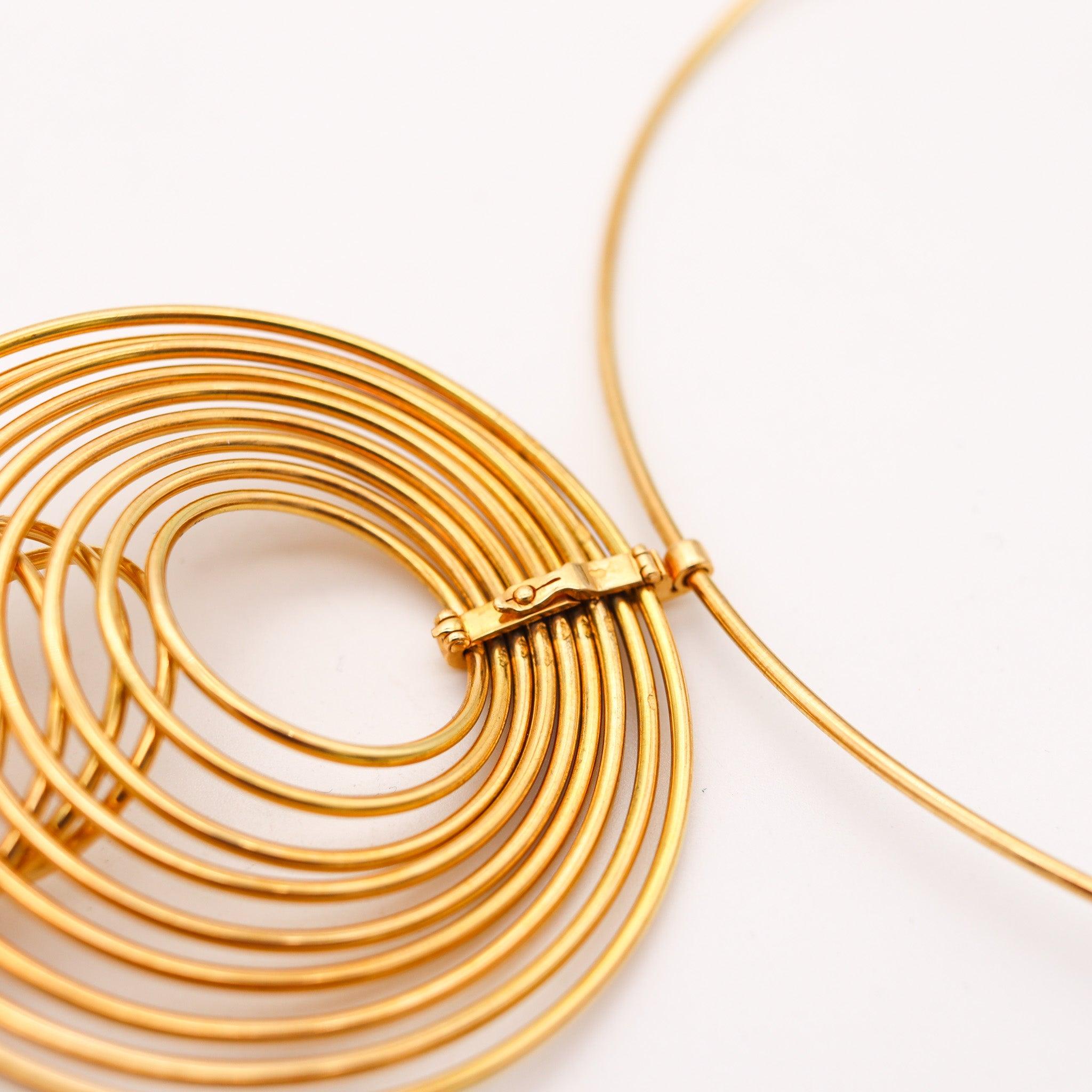 YAACOV AGAM Paris Collier sculptural d'op-art cinétique en or jaune 18 carats, 1970 en vente 6