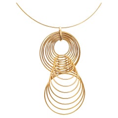 YAACOV AGAM Paris Collier sculptural d'op-art cinétique en or jaune 18 carats, 1970