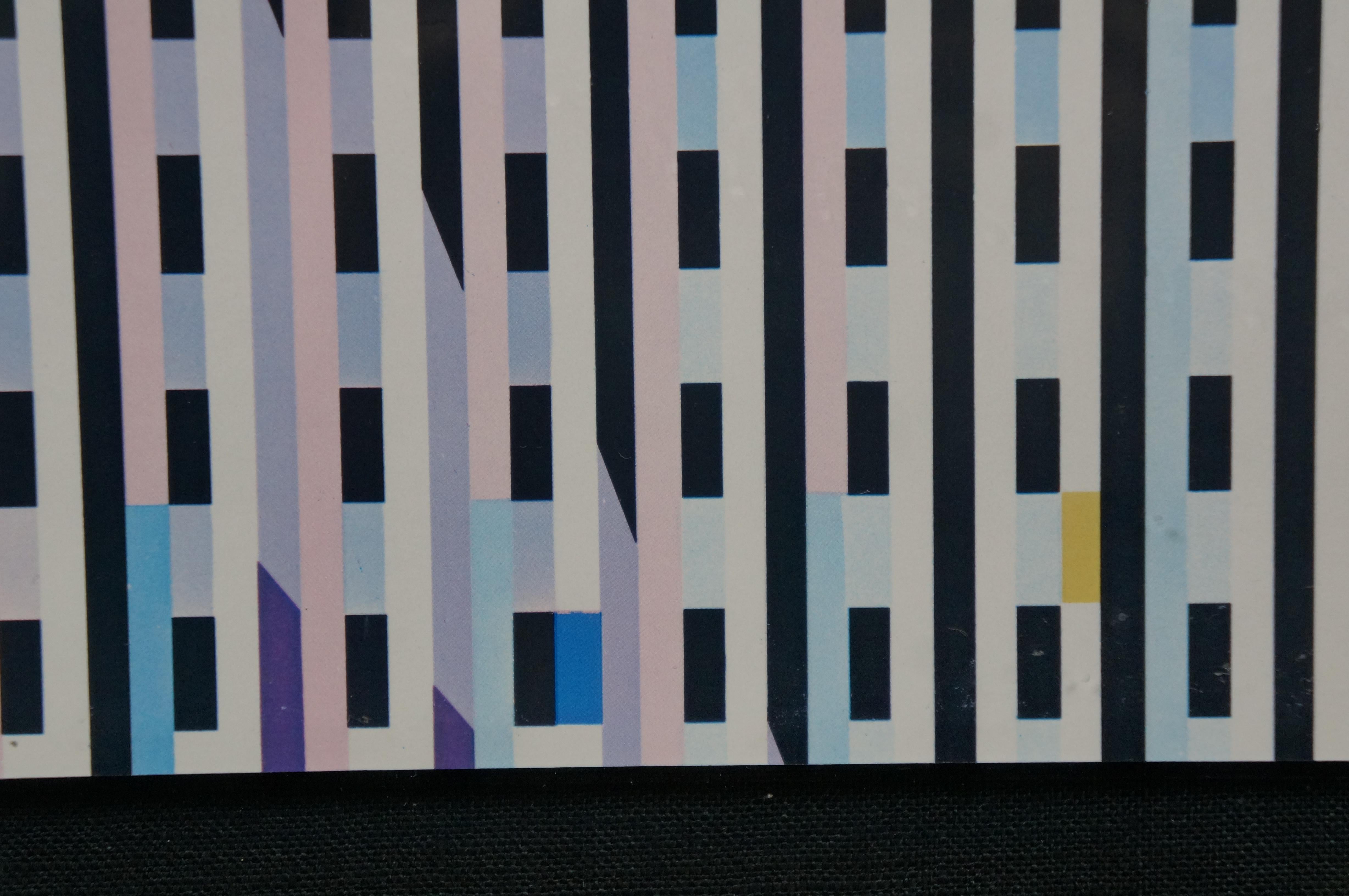 Yaacov Agam Abstrakte kinetische Kunst Triptychon Agamograph Yardlong Print 47