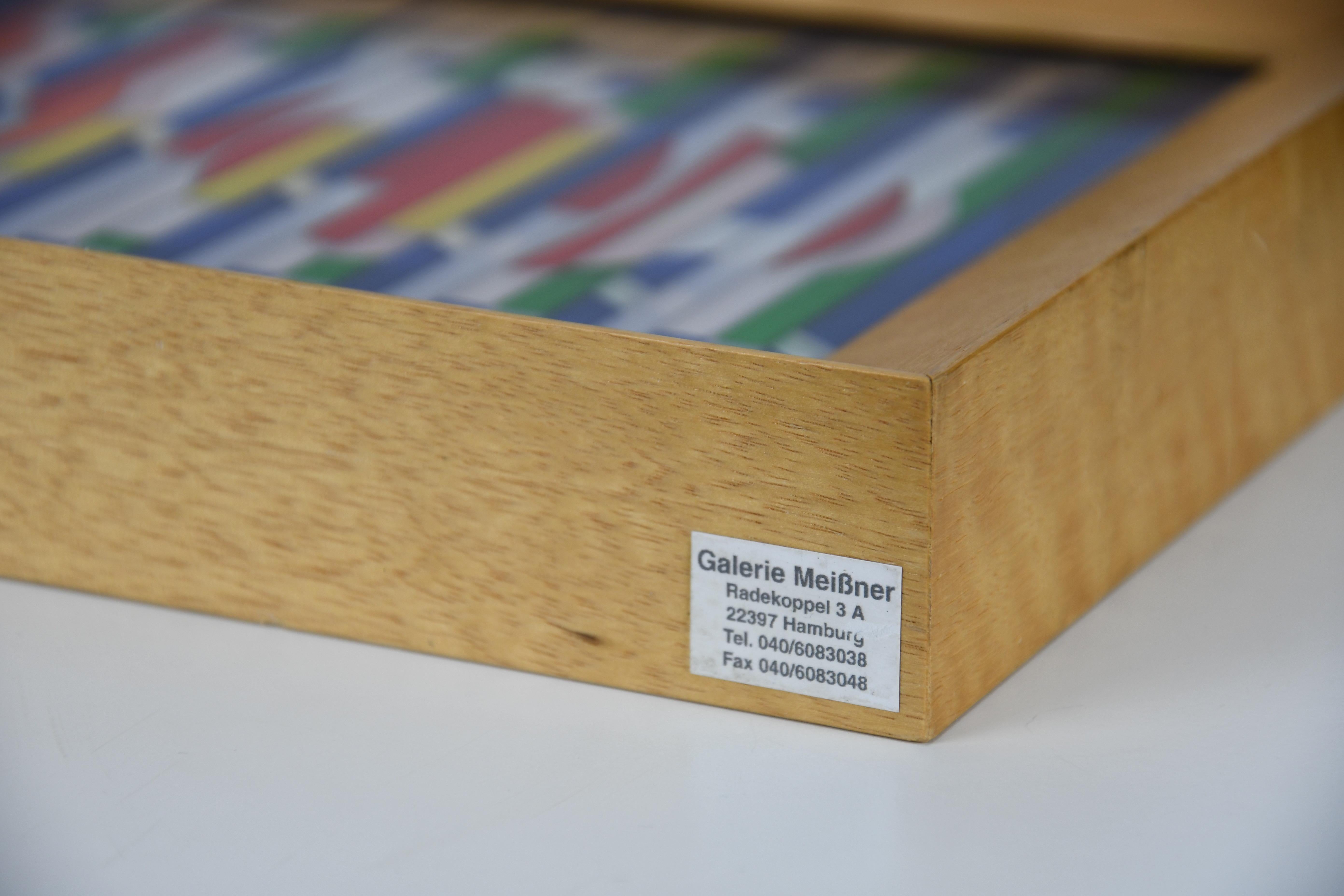 Yaacov Agam — Abstract Kinetic Silkscreen on Glass, Signed and Numbered 25/27 finales del siglo XX en venta