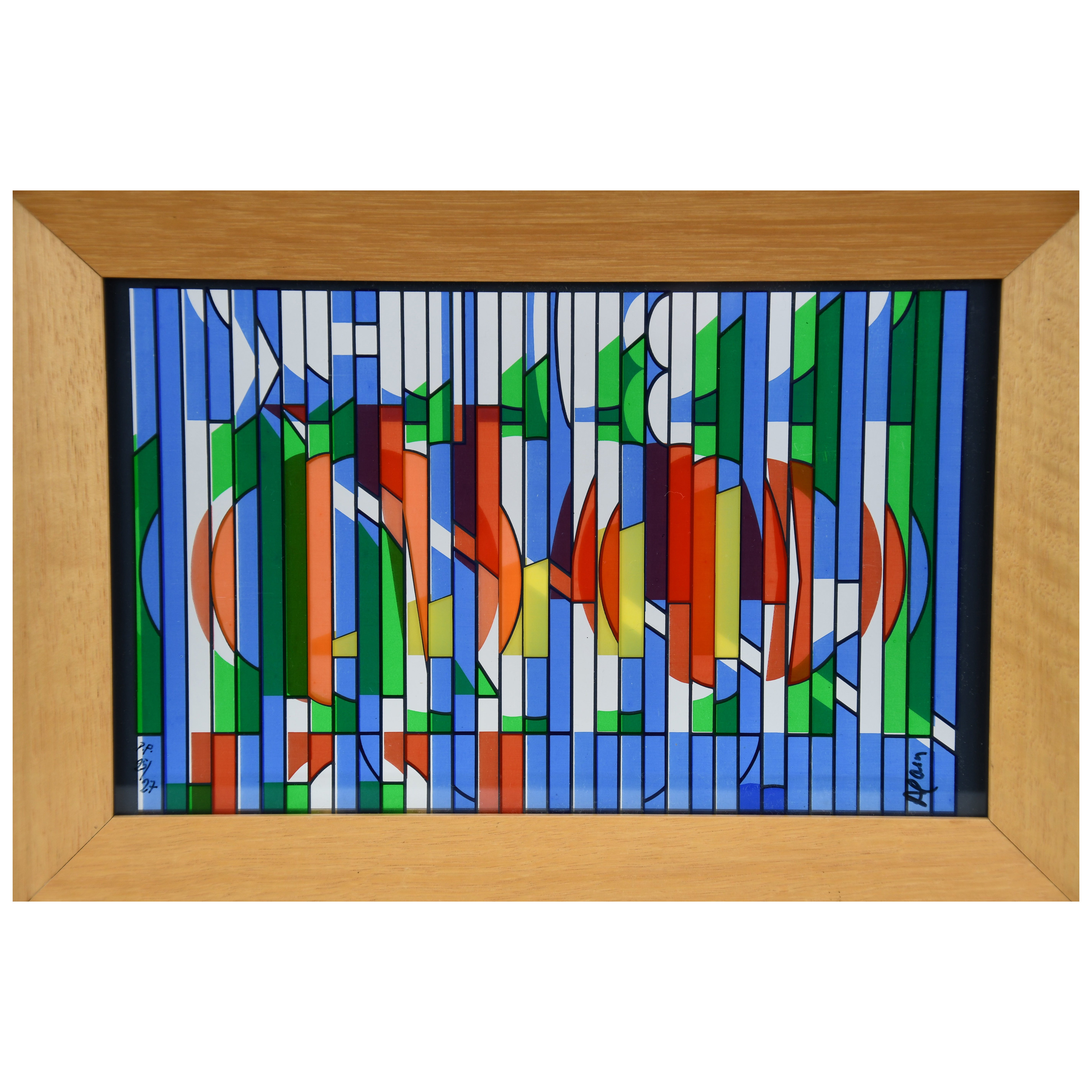 Yaacov Agam — Abstract Kinetic Silkscreen on Glass, Signed and Numbered 25/27