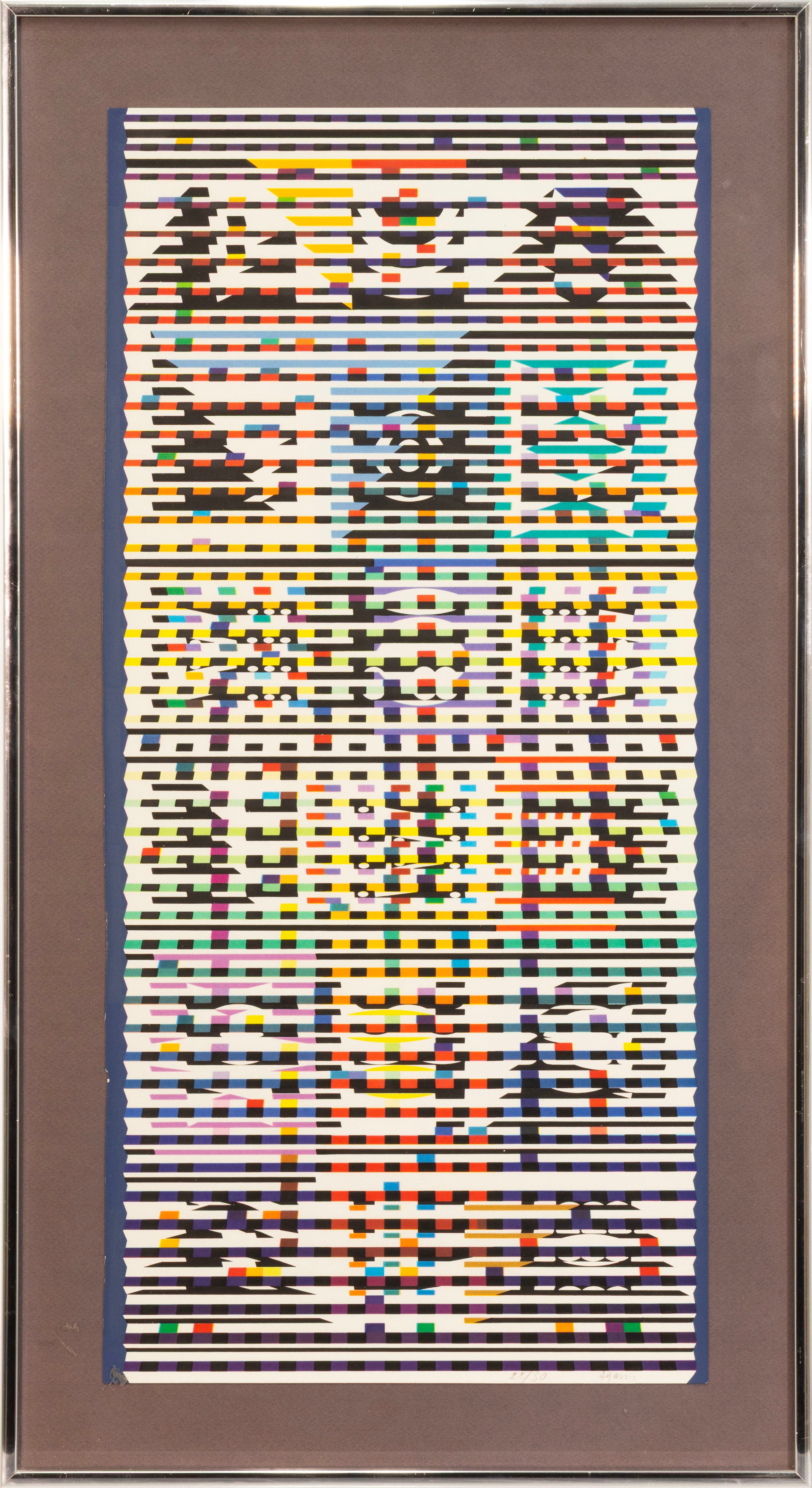 Yaacov Agam - Colorful Polygraph 1970s Signed Serigraph on Paper 22/30 Framed