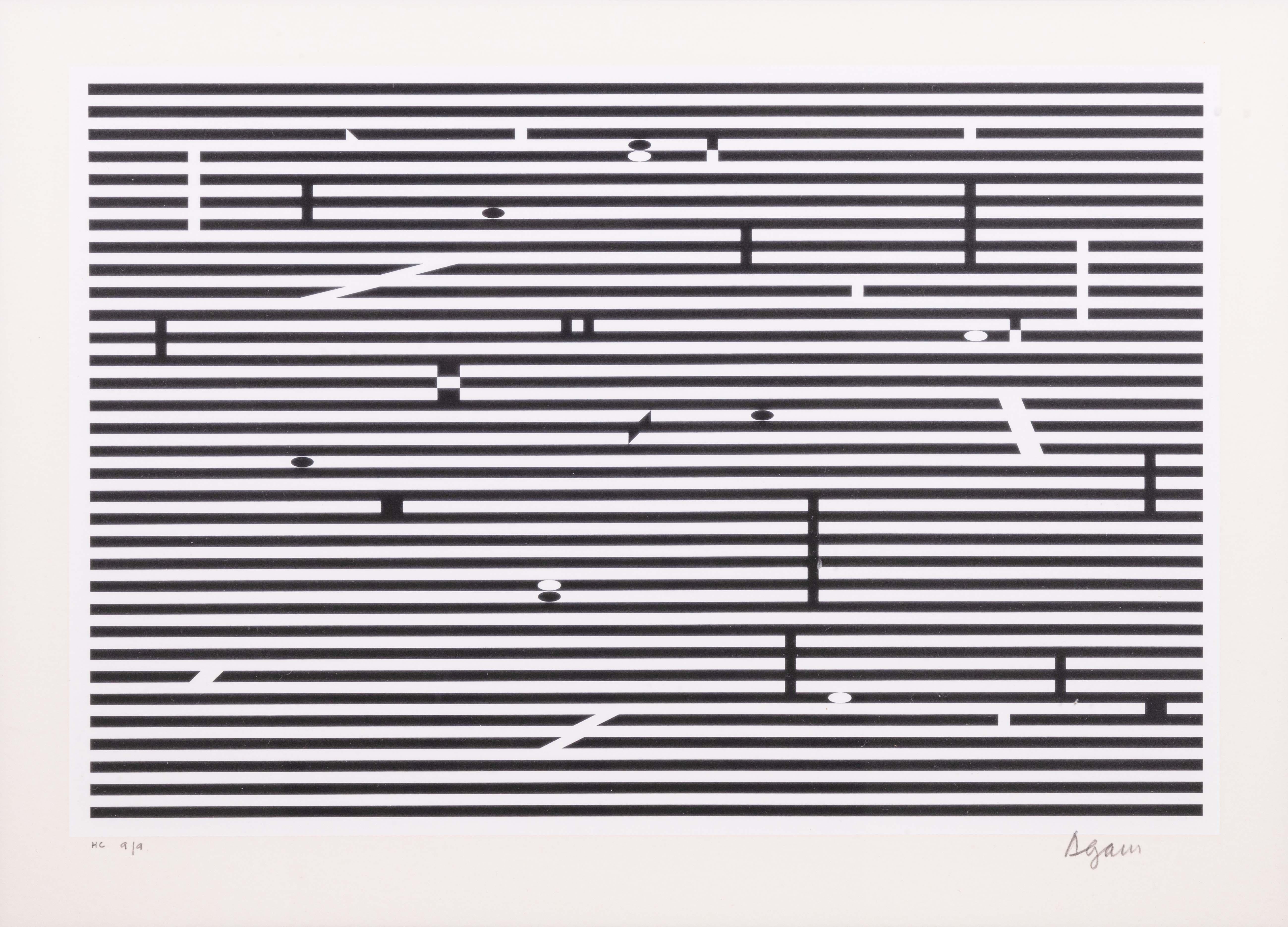 Israeliano Yaacov Agam Doppia Metamorfosi V Firmata Litografia Op Art HC 9/9 Incorniciata 1970s in vendita