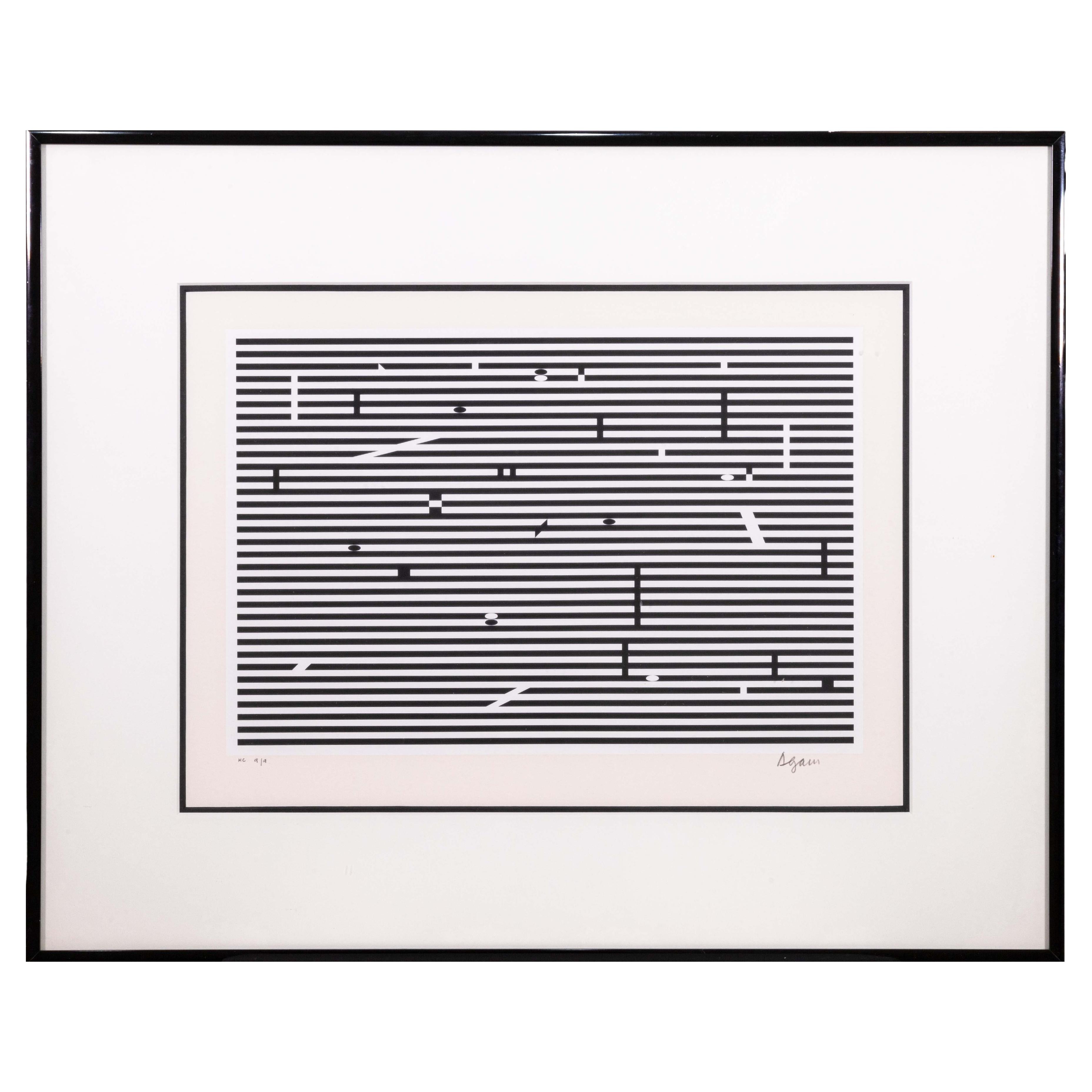 Yaacov Agam Doppia Metamorfosi V Firmata Litografia Op Art HC 9/9 Incorniciata 1970s