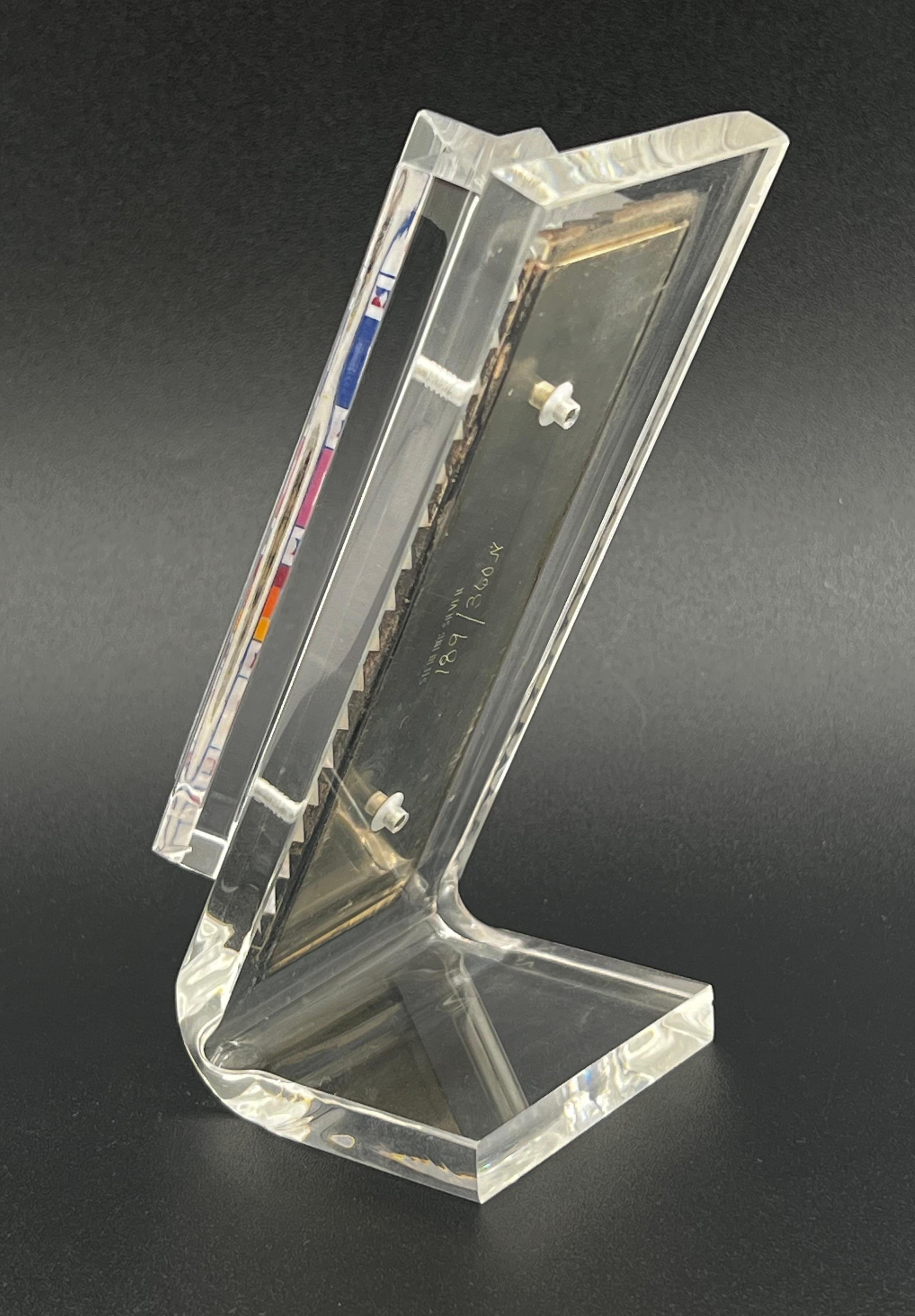 Israeli Yaacov Agam & Daum Judaica Art Glass & Sterling Silver Mezuzah