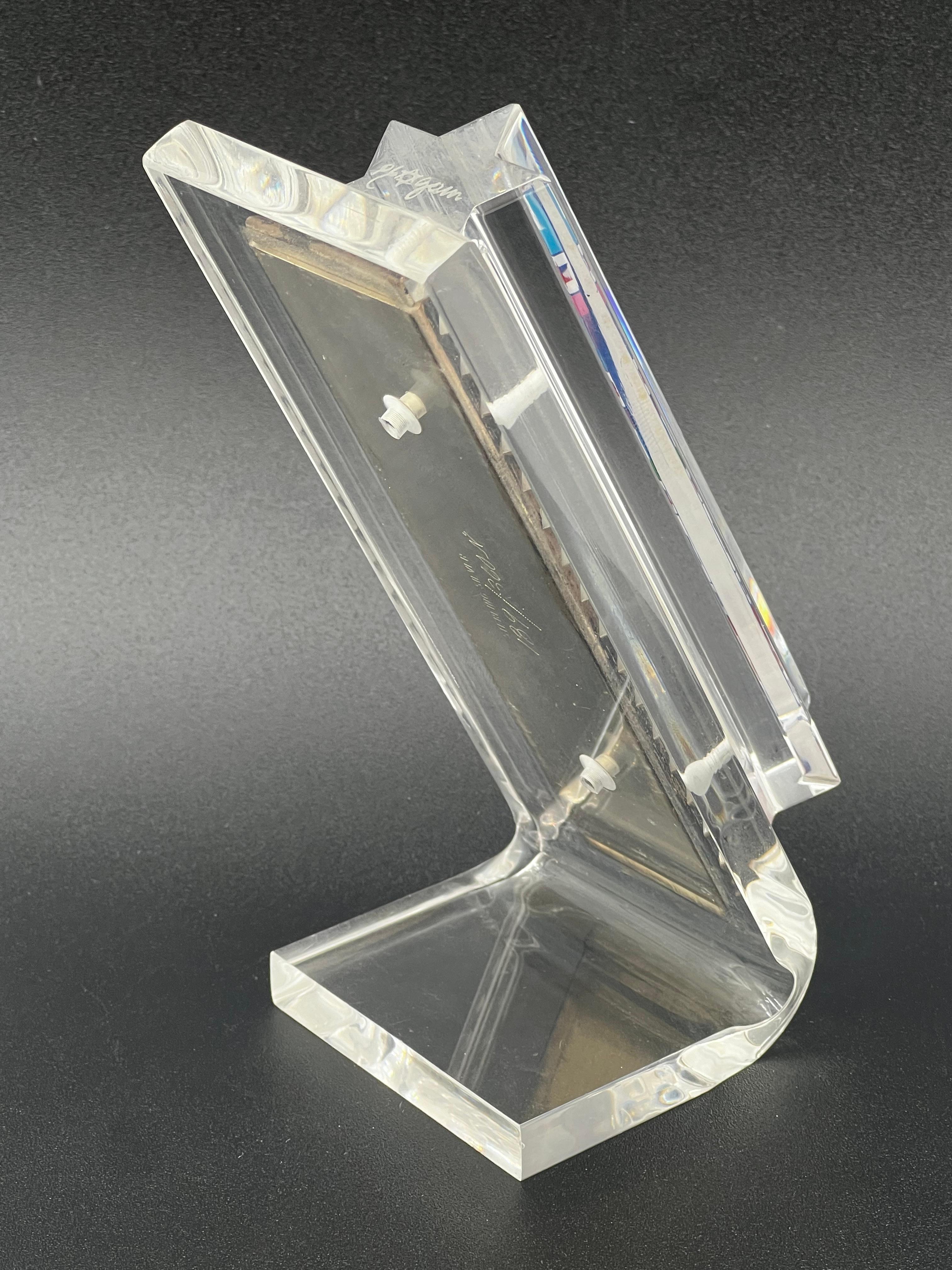 Yaacov Agam & Daum Judaica Art Glass & Sterling Silver Mezuzah 1