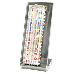 Yaacov Agam & Daum Judaica Mezuzah aus Kunstglas und Sterlingsilber