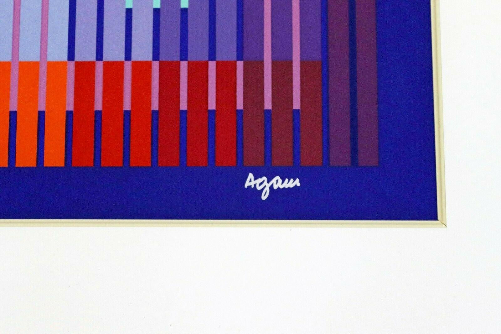 Yaacov Agam Framed Signed Infinite Reach Print 80/81 Serigraph In Good Condition In Keego Harbor, MI