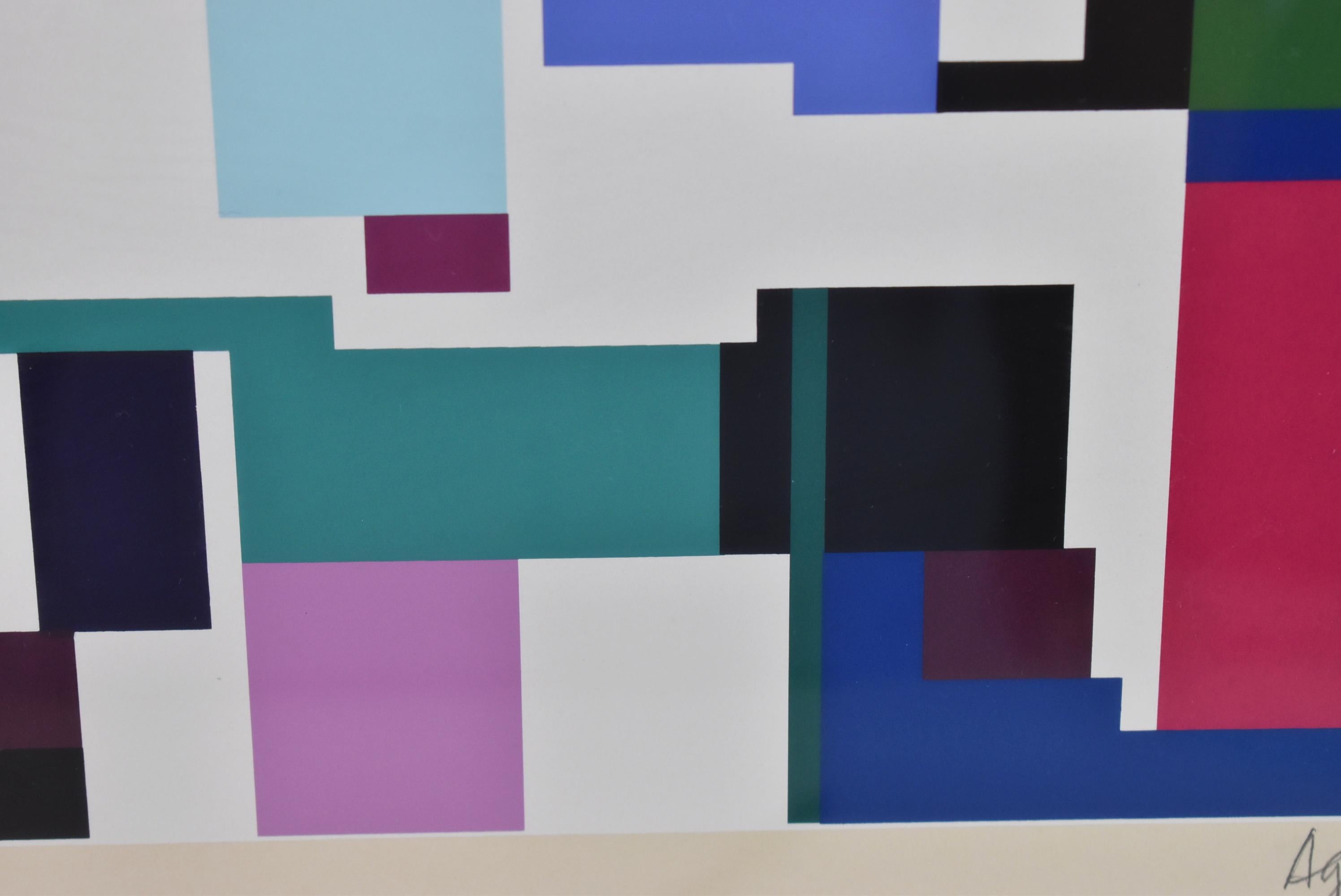Yaacov Agam Geometric Silkscreen Man In Good Condition For Sale In Toledo, OH