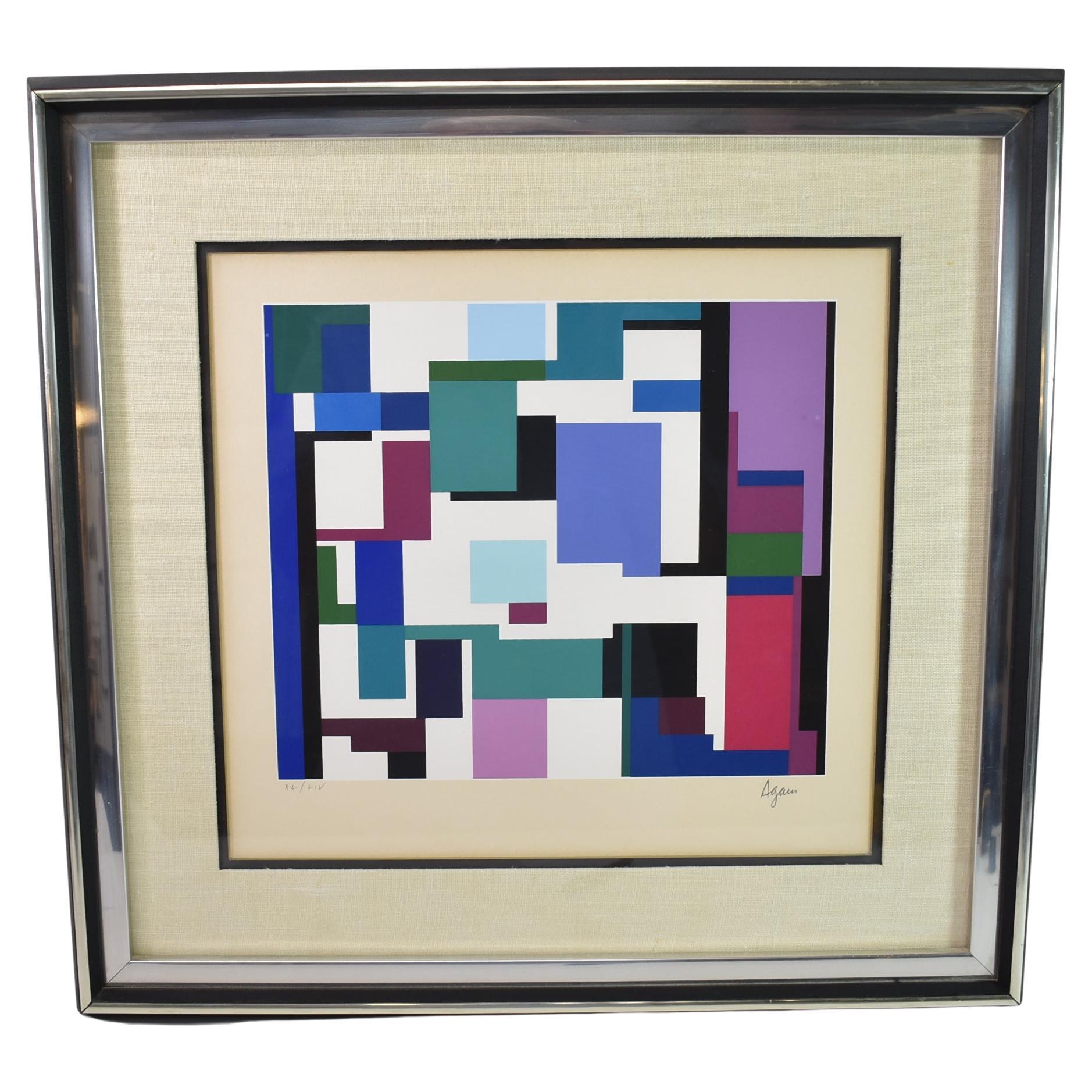 Yaacov Agam Geometric Silkscreen Man For Sale