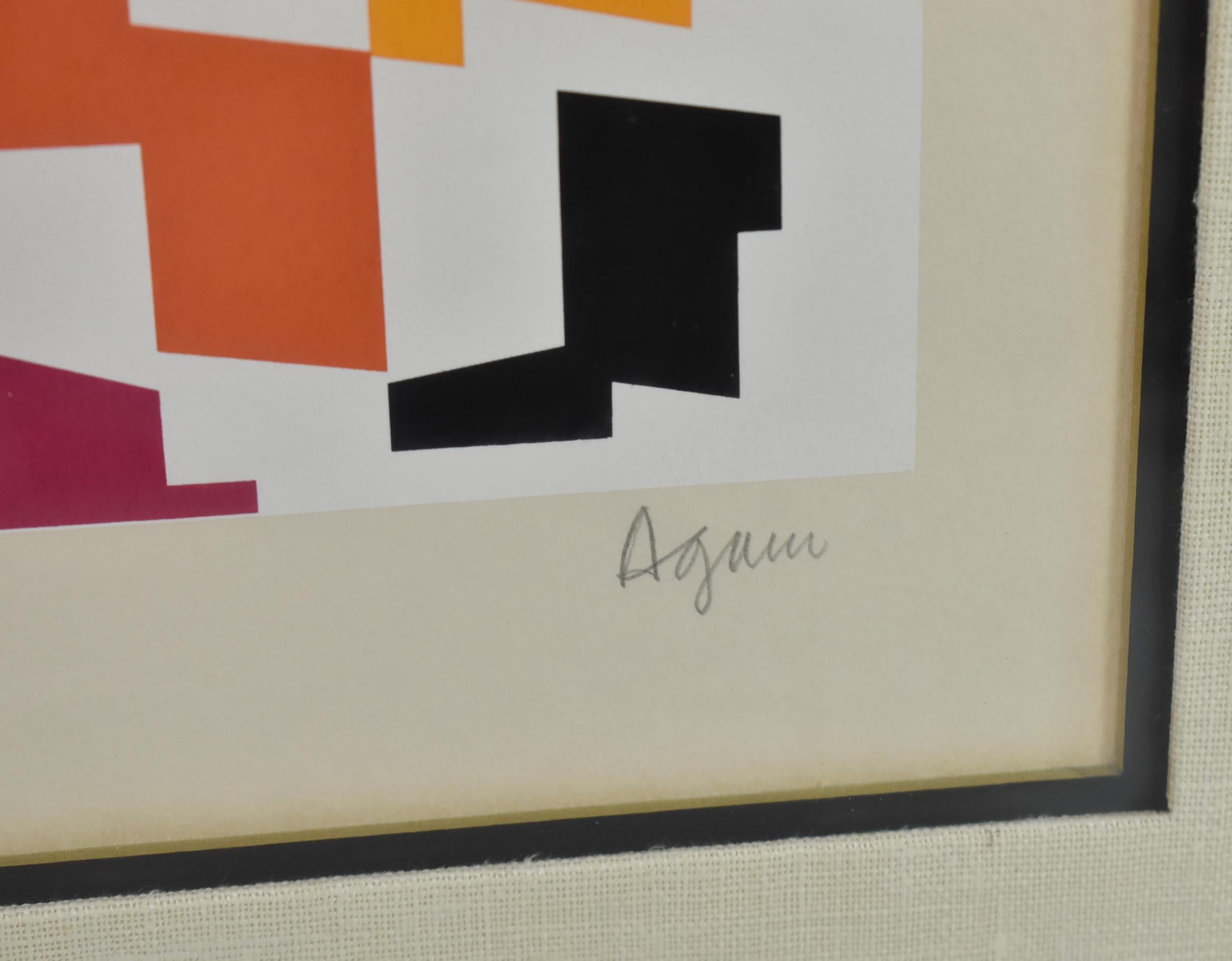 Late 20th Century Yaacov Agam Geometric Silkscreen Woman For Sale