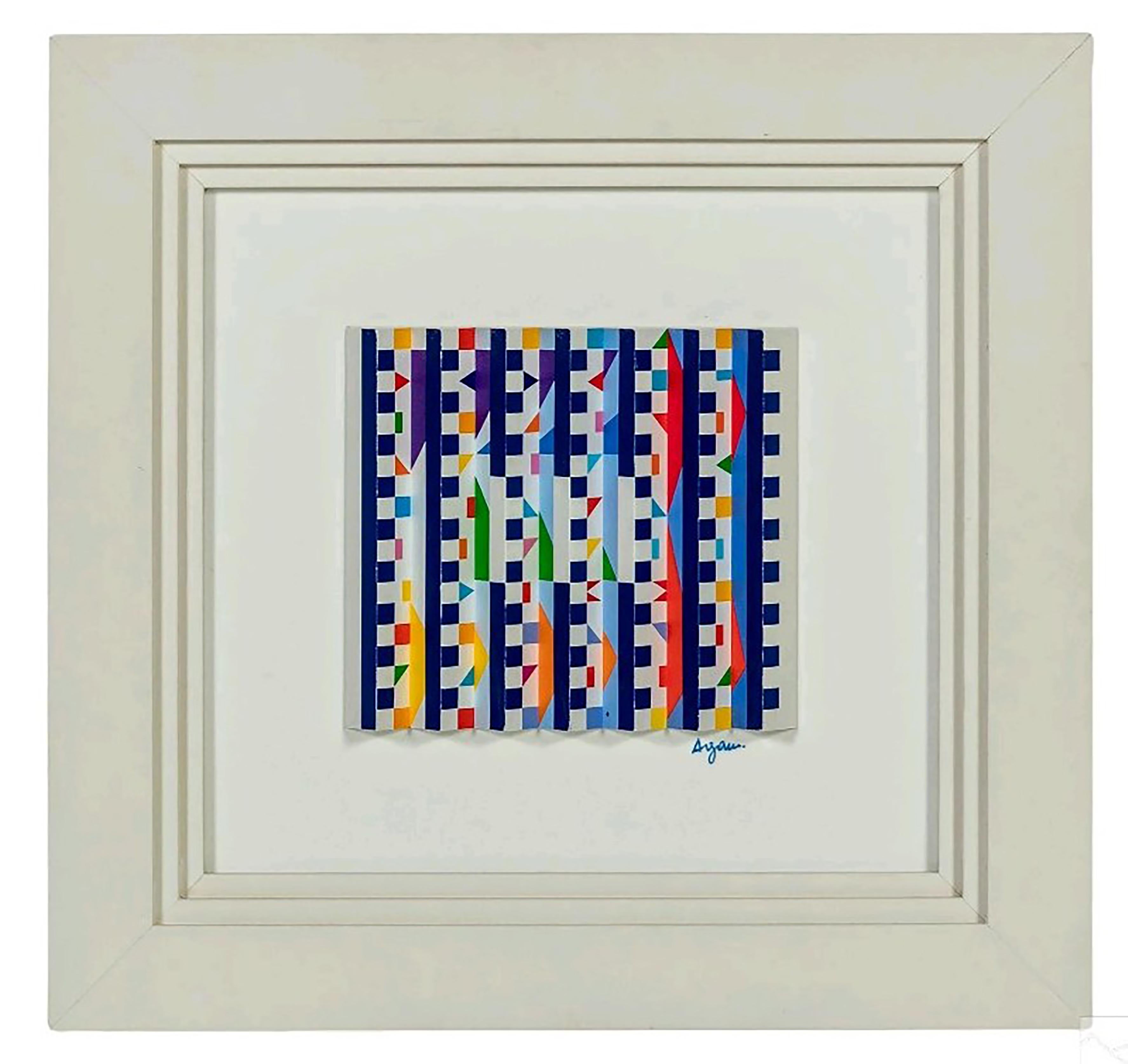 Una bellissima opera murale dai colori vivaci, in stile geometrico cinetico, realizzata da Agam