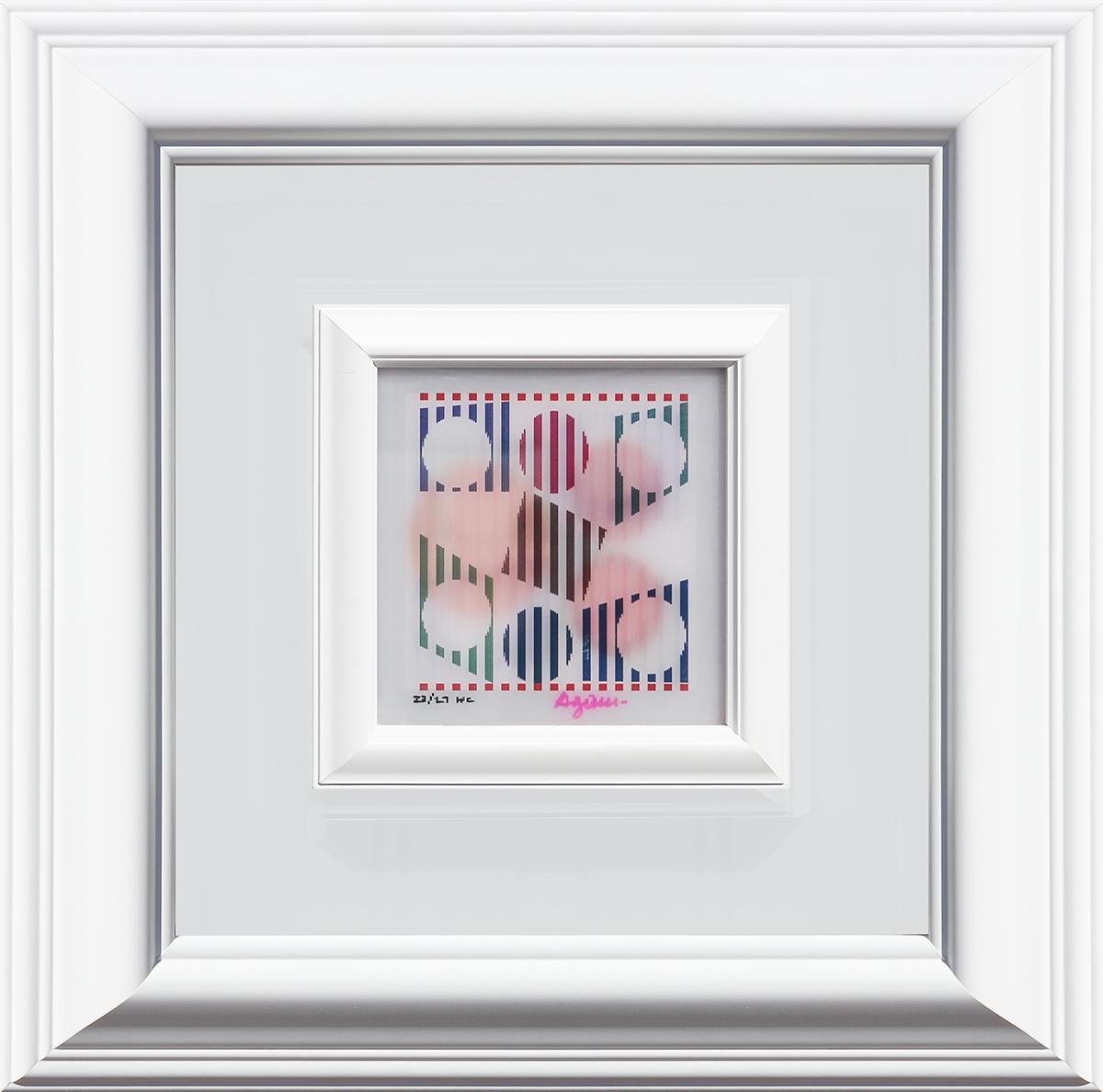 “Curb 2+4” Colorful Abstract Geometric Lenticular Agamograph Edition 22/27 - Gray Abstract Print by Yaacov Agam