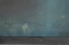 Tactile Bleu - Mixed, Media, Oil on board with springs, 40 painted metal discs