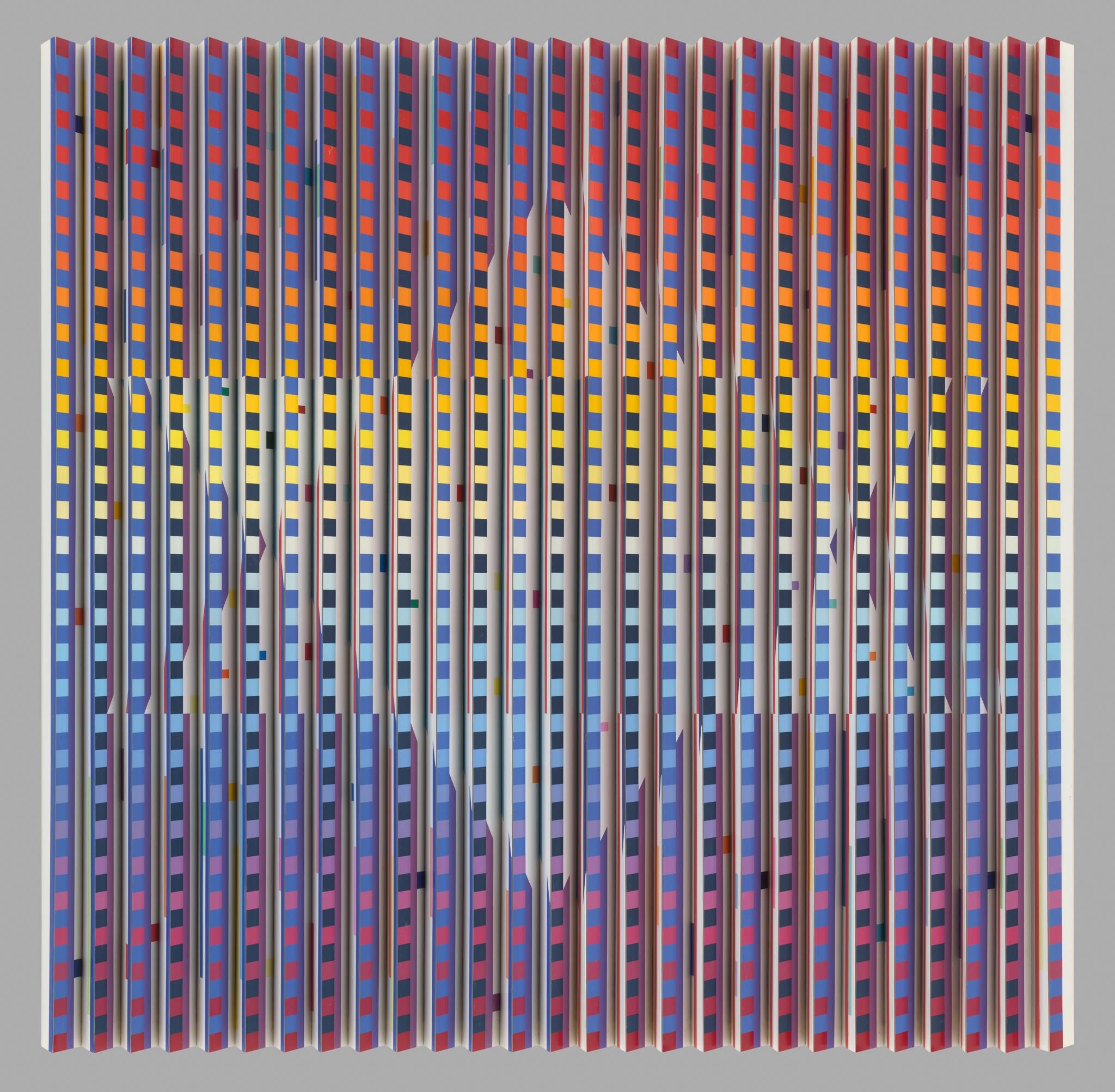 Yaacov Agam, born in 1928 in Rishon LeZion, is a world-renowned Israeli artist and a pioneer of kinetic art. His works explore movement, the interaction between the viewer and the artwork, and the concept of the so-called “fourth dimension.” Through