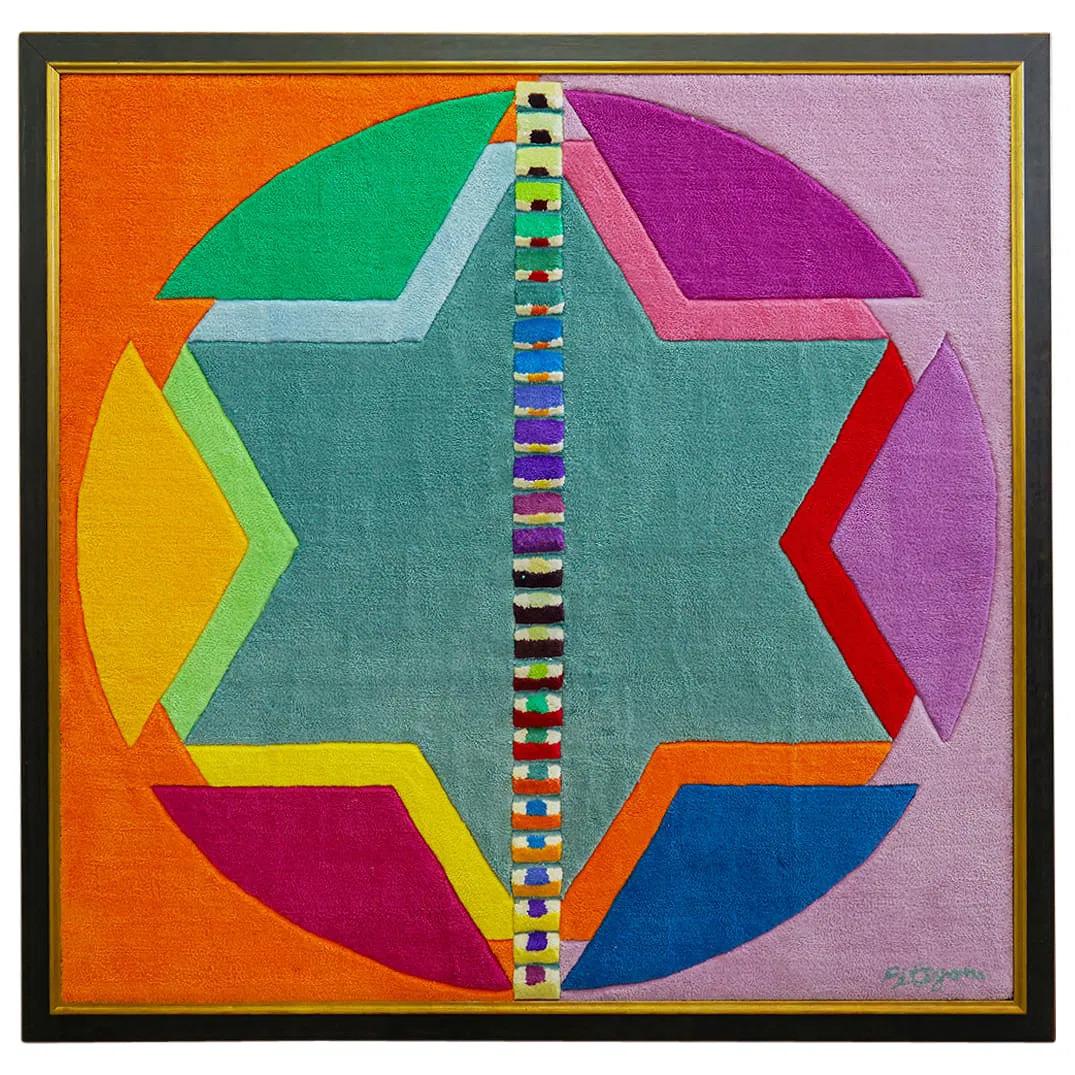 Hand Woven Wool Wall Tapestry- Limited Edition, Hand Signed - Art by Yaacov Agam