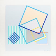 Vintage Image au Carre, Geometric Kinetic Painting by Yaacov Agam