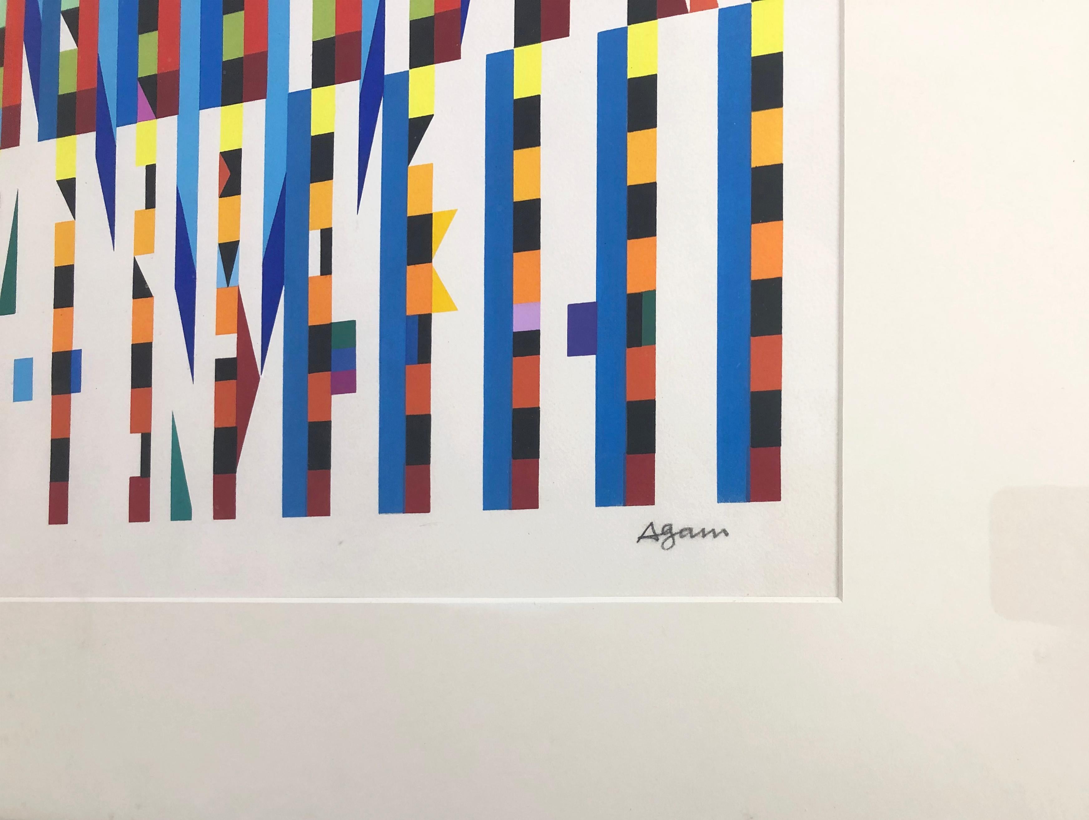 Love Star Of David (original gouache on paper) - Art by Yaacov Agam