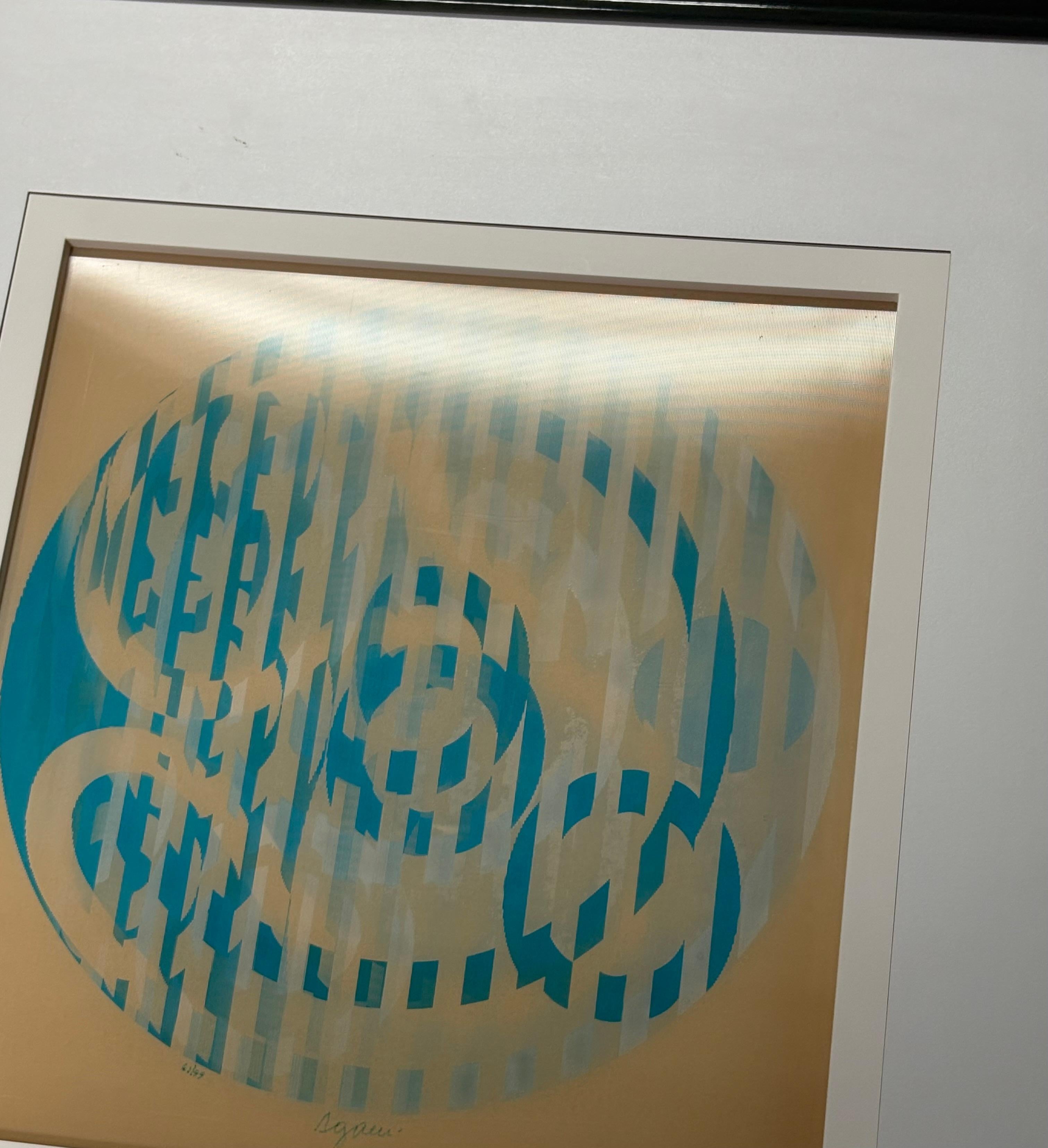 Yaacov Agam Agamograph Op Art Signed And Numbered. In good condition well made. Measures 27x26
